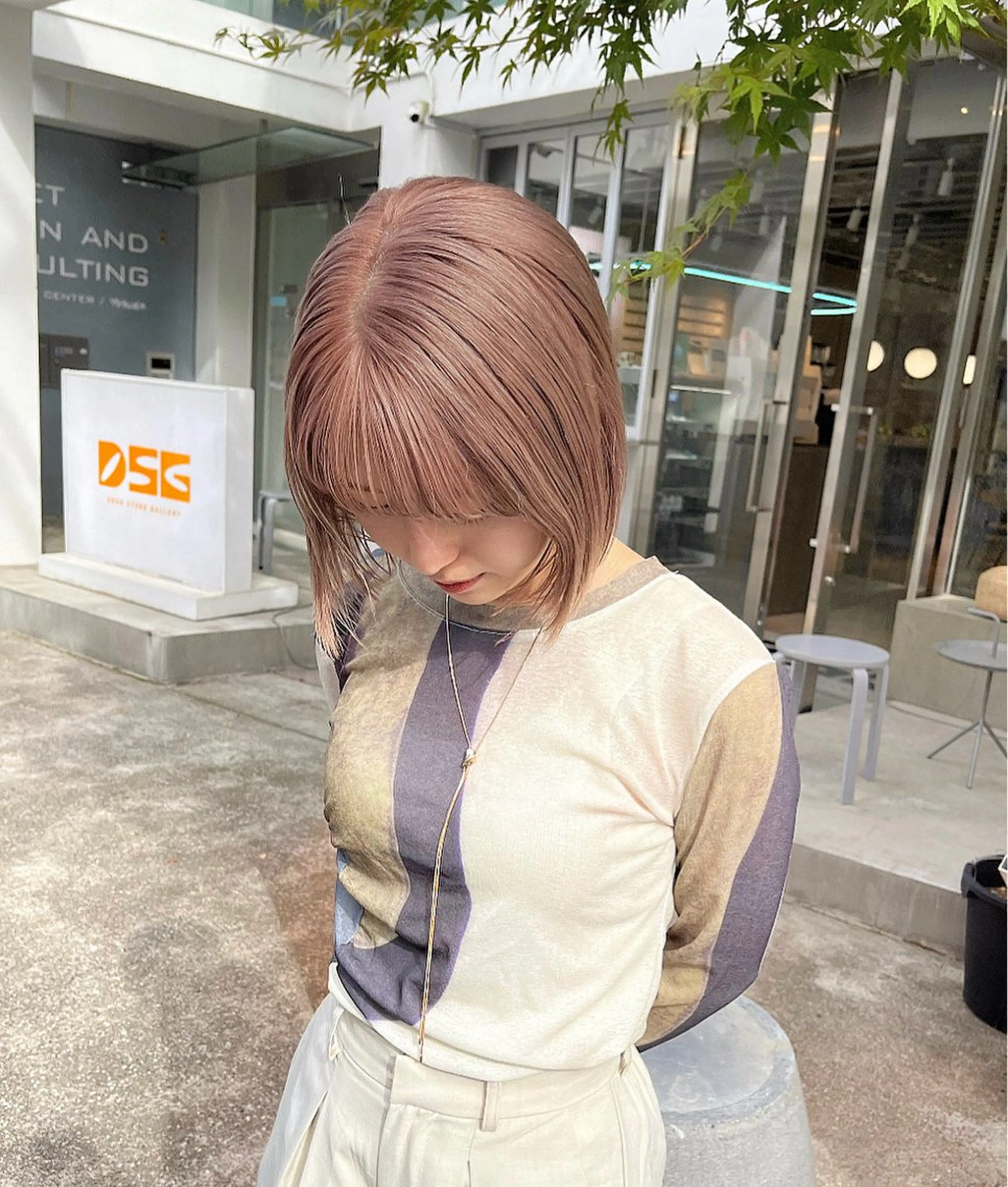 ショート カラー カット ヘアカラー トリートメント オリーブ/縮毛♡ Natsuno🩰のヘアスタイル