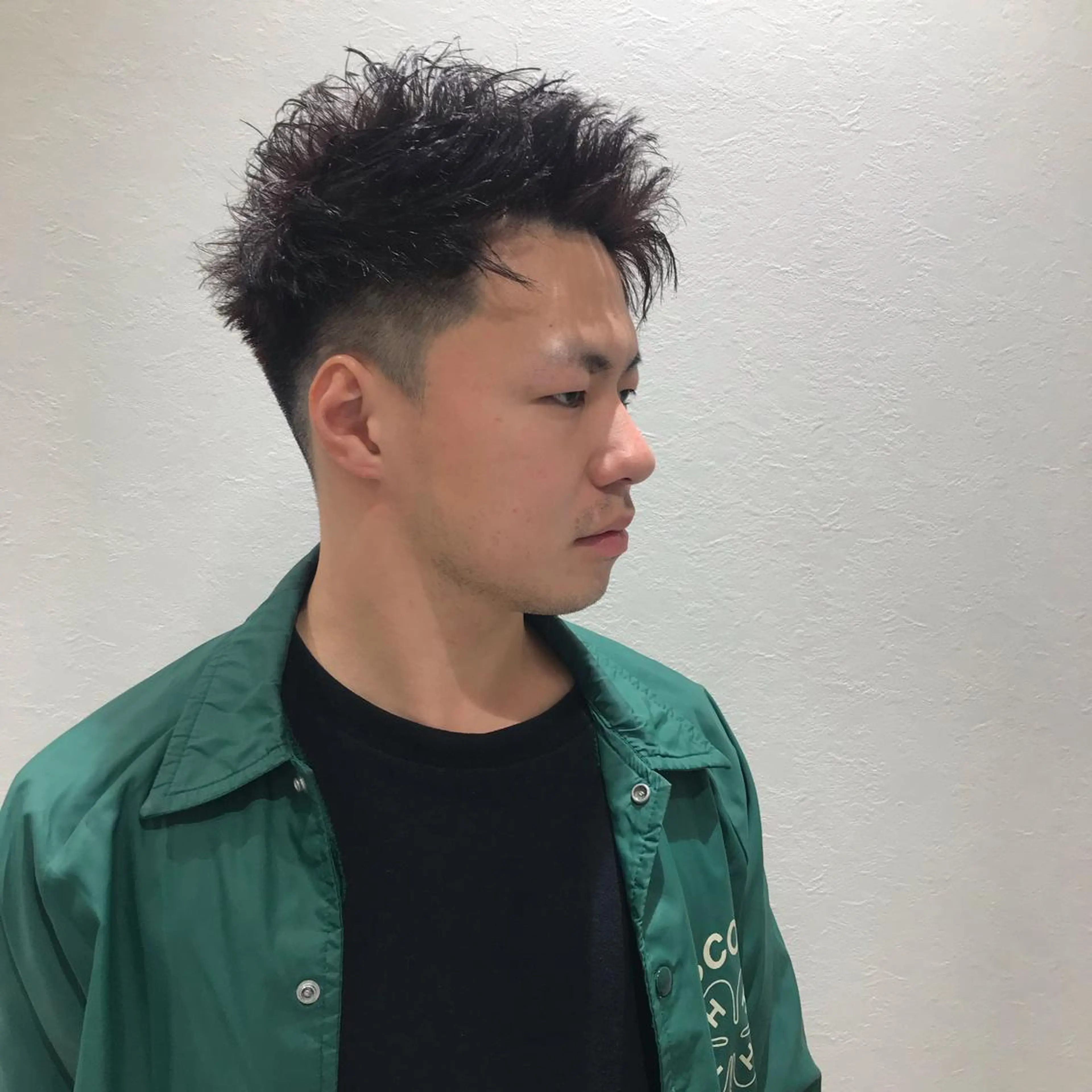 ショート カラー メンズ フェードカット カット パーマ Vir by browのヘアスタイル