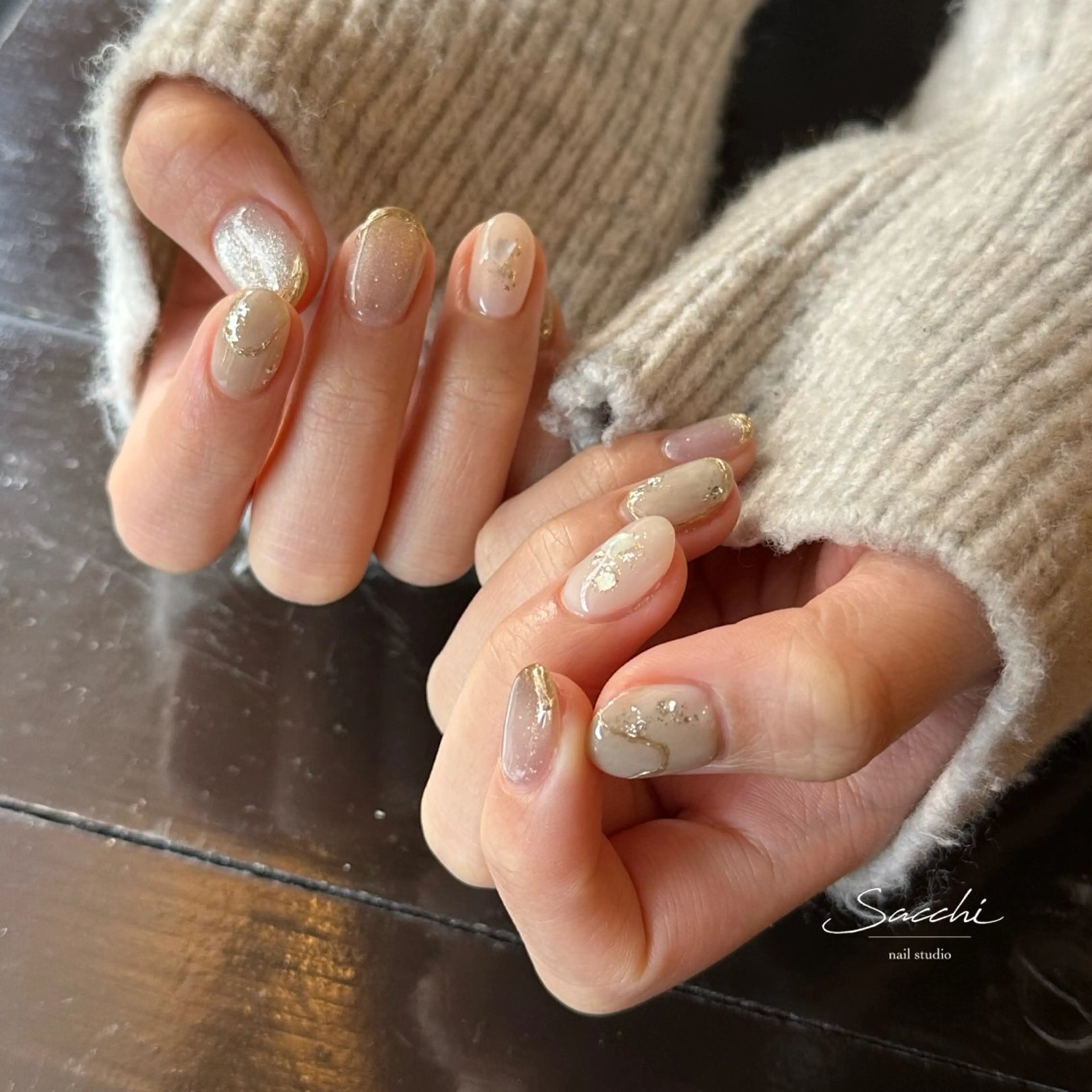 ネイル ホワイト ハンドネイル nailstudio Sacchiのネイルデザイン