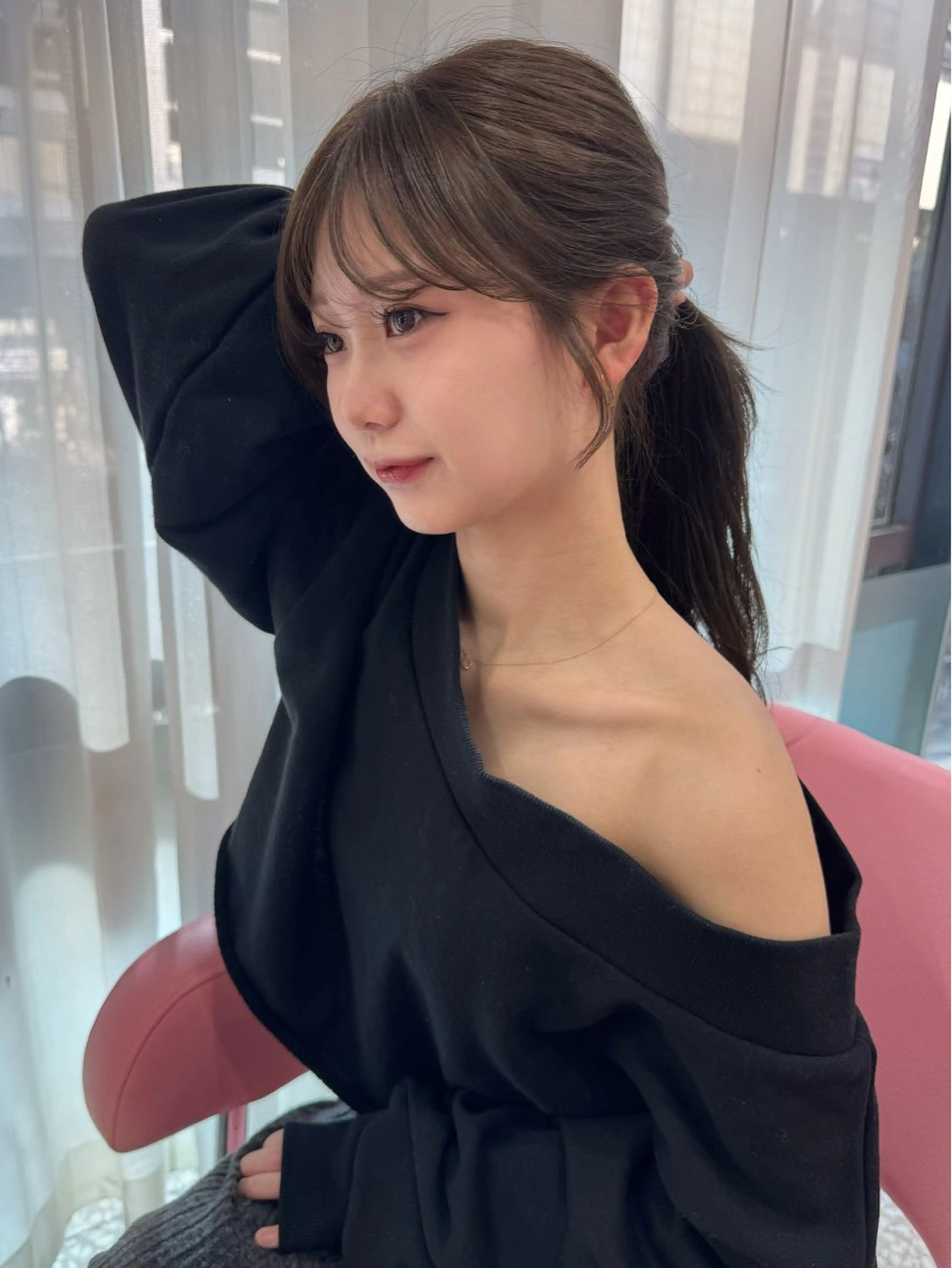 ロング カット REINA𓍯/ 透明感カラー/顔周りのヘアスタイル