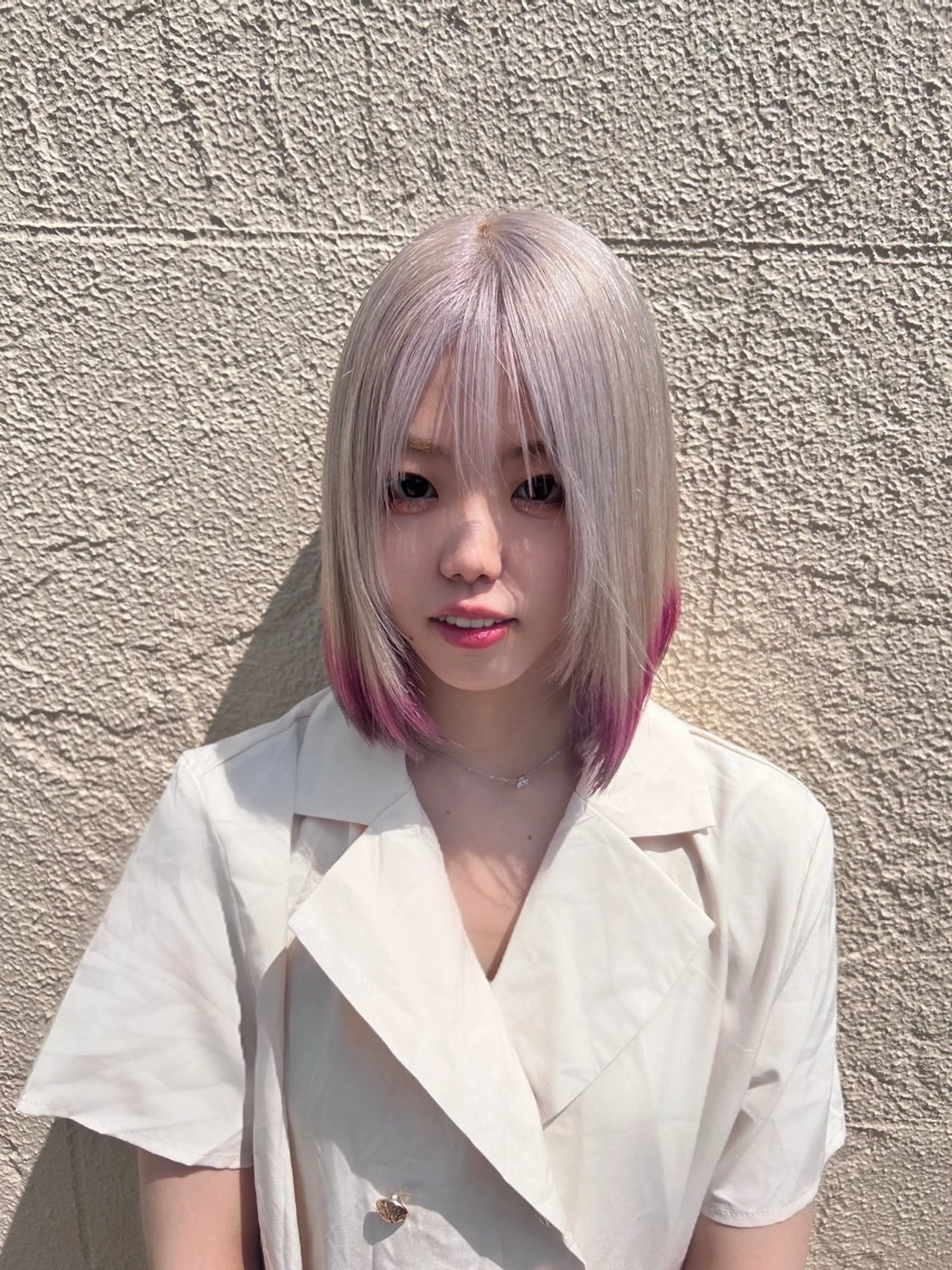 ミディアム カラー ブリーチ/アレンジ/ 19歳/新宿/アリルのヘアスタイル