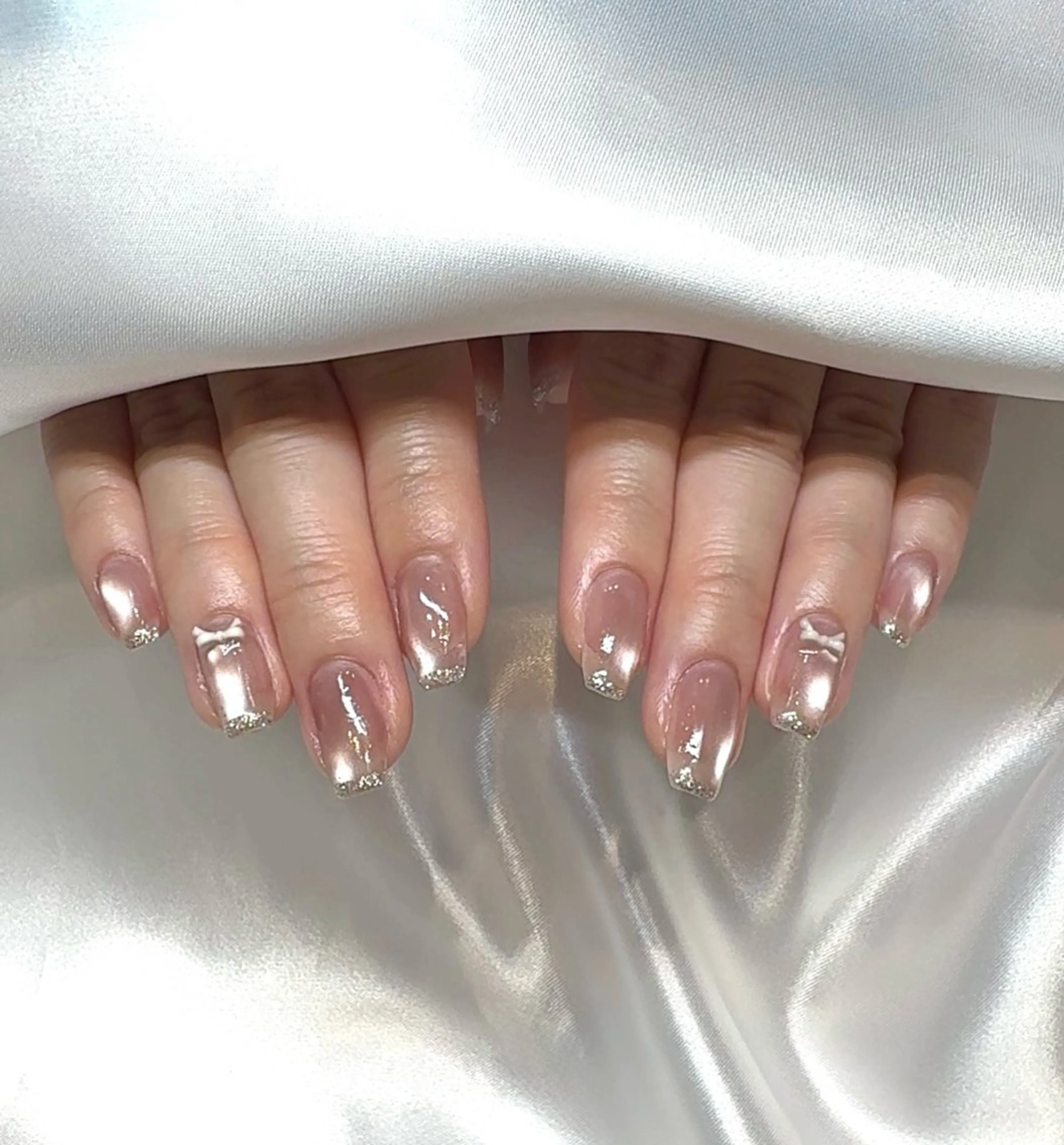 ネイル マグネットネイル シルバー ハンドネイル nail  LATTE所属・nail Latteのネイルデザイン