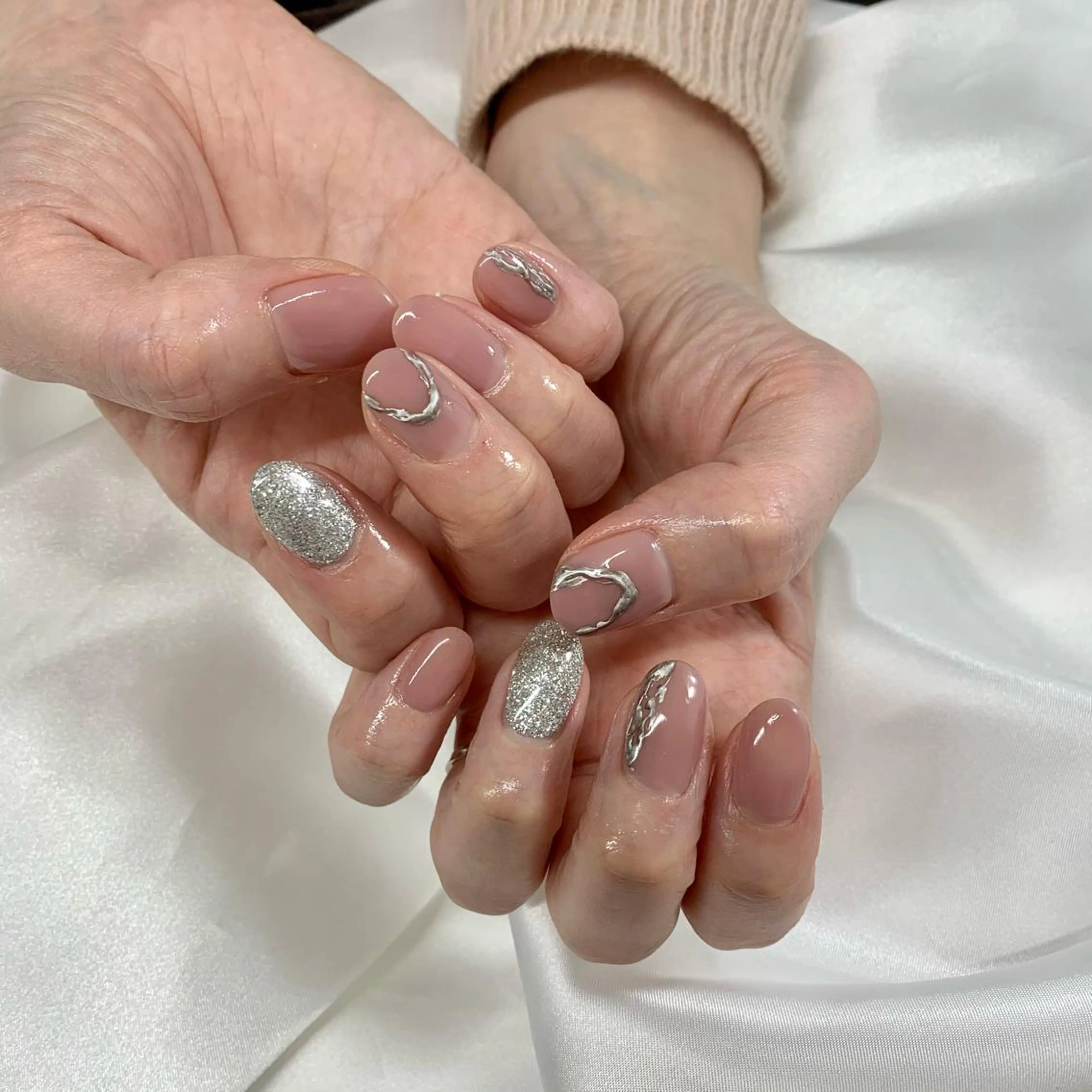 ネイル アートネイル シンプルネイル 春ネイル pu muのネイルデザイン