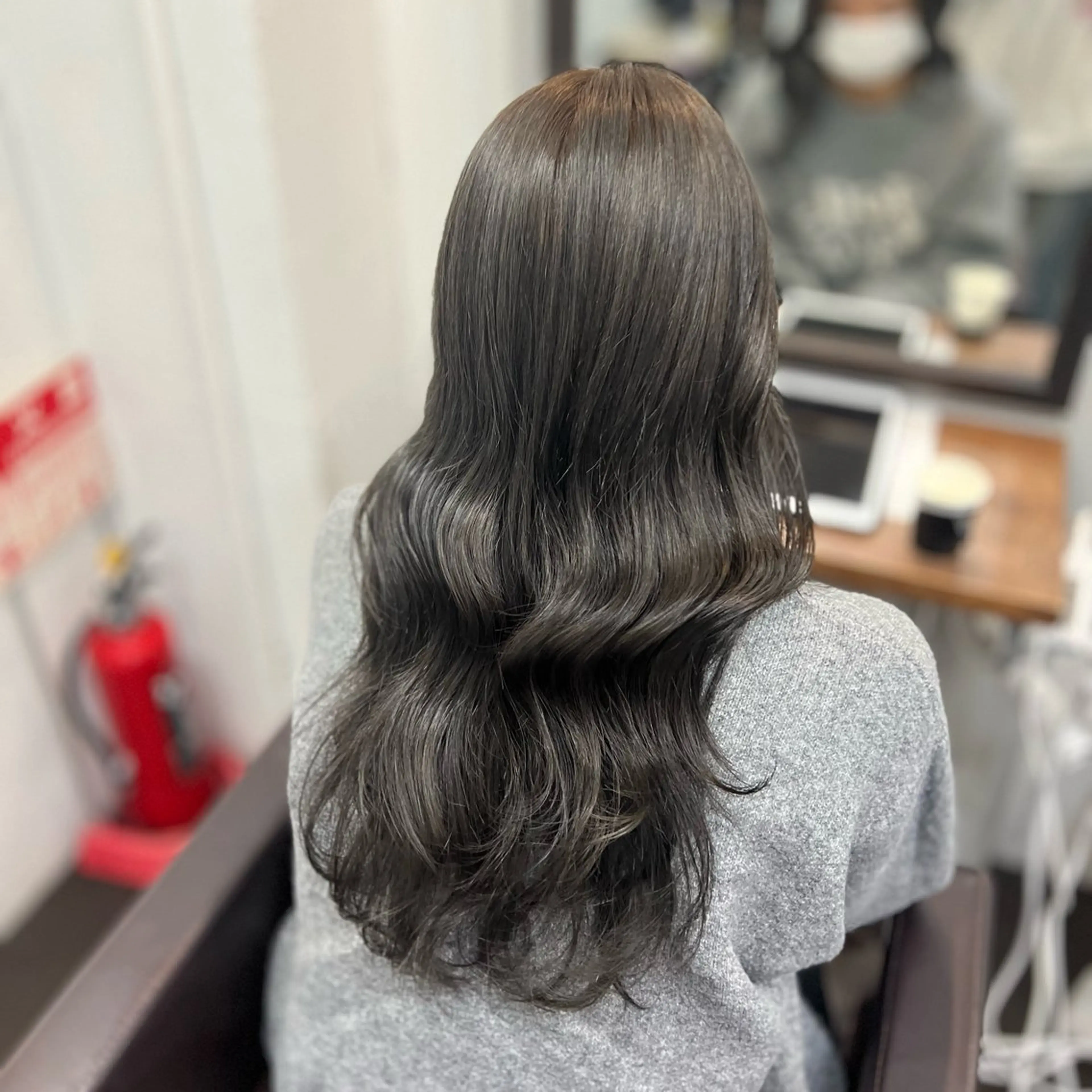 ロング カラー ブリーチ 透明感カラー グレージュ 似合わせレイヤー / 栄 / はるな🌼のヘアスタイル