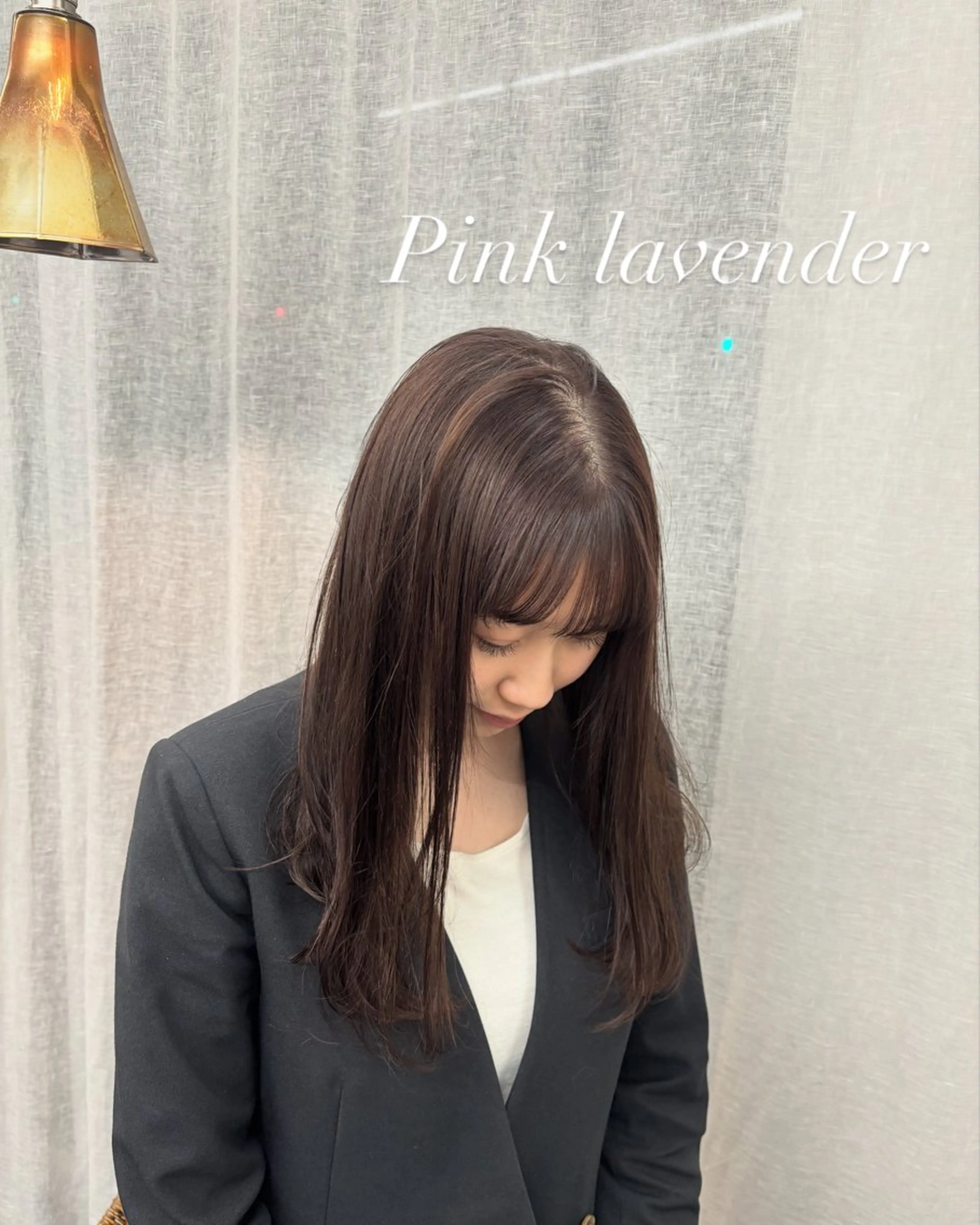 ロング カラー ラベンダーカラー ピンクカラー ピンクラベンダー ロング ワイドバング カット ヘアカラー ヤマザキ アヤメ 【シベルバレー横浜】のヘアスタイル