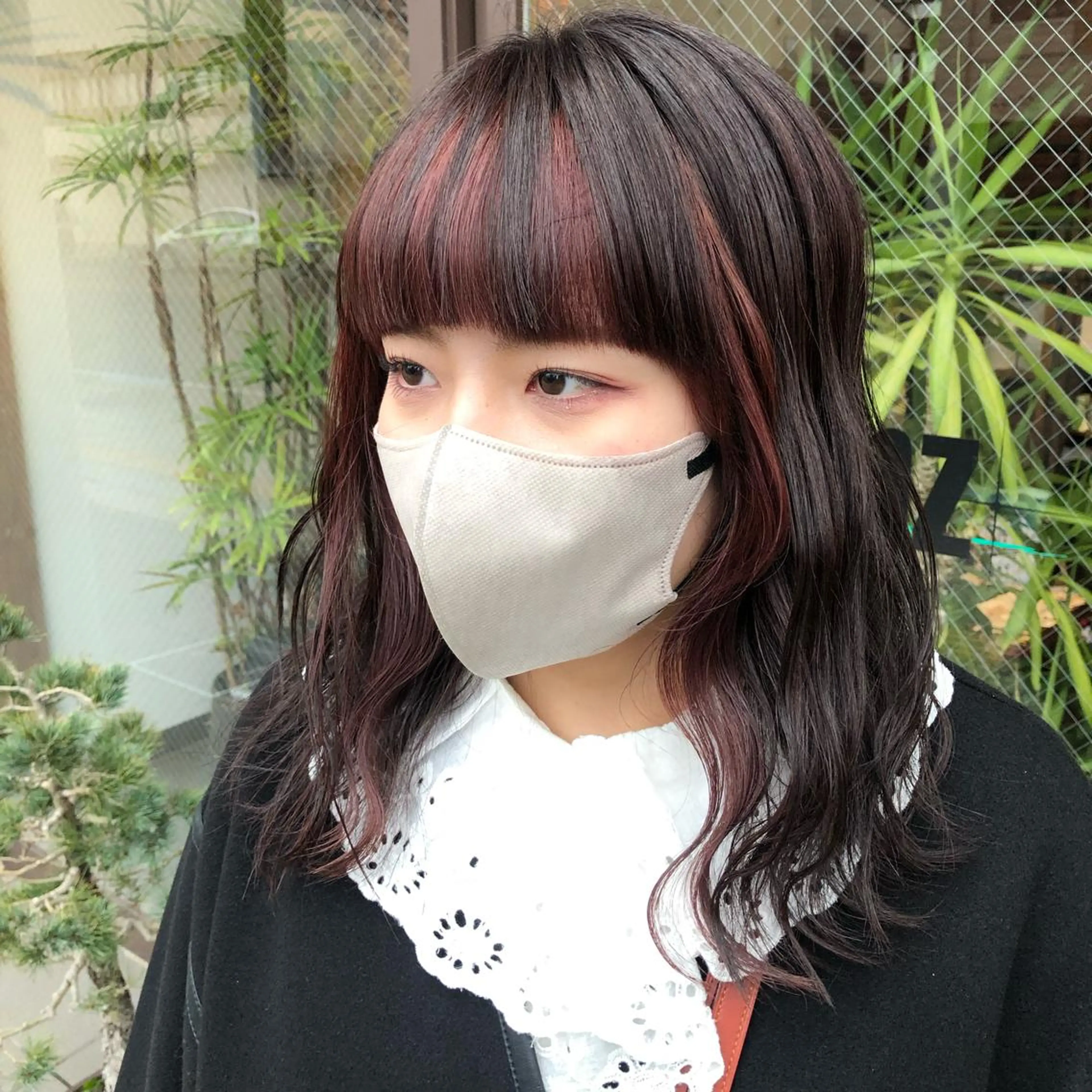 ミディアム ミストバング オン眉 ヘアカラー Glanz hair所属・Glanz hair 坂牛匠のヘアスタイル