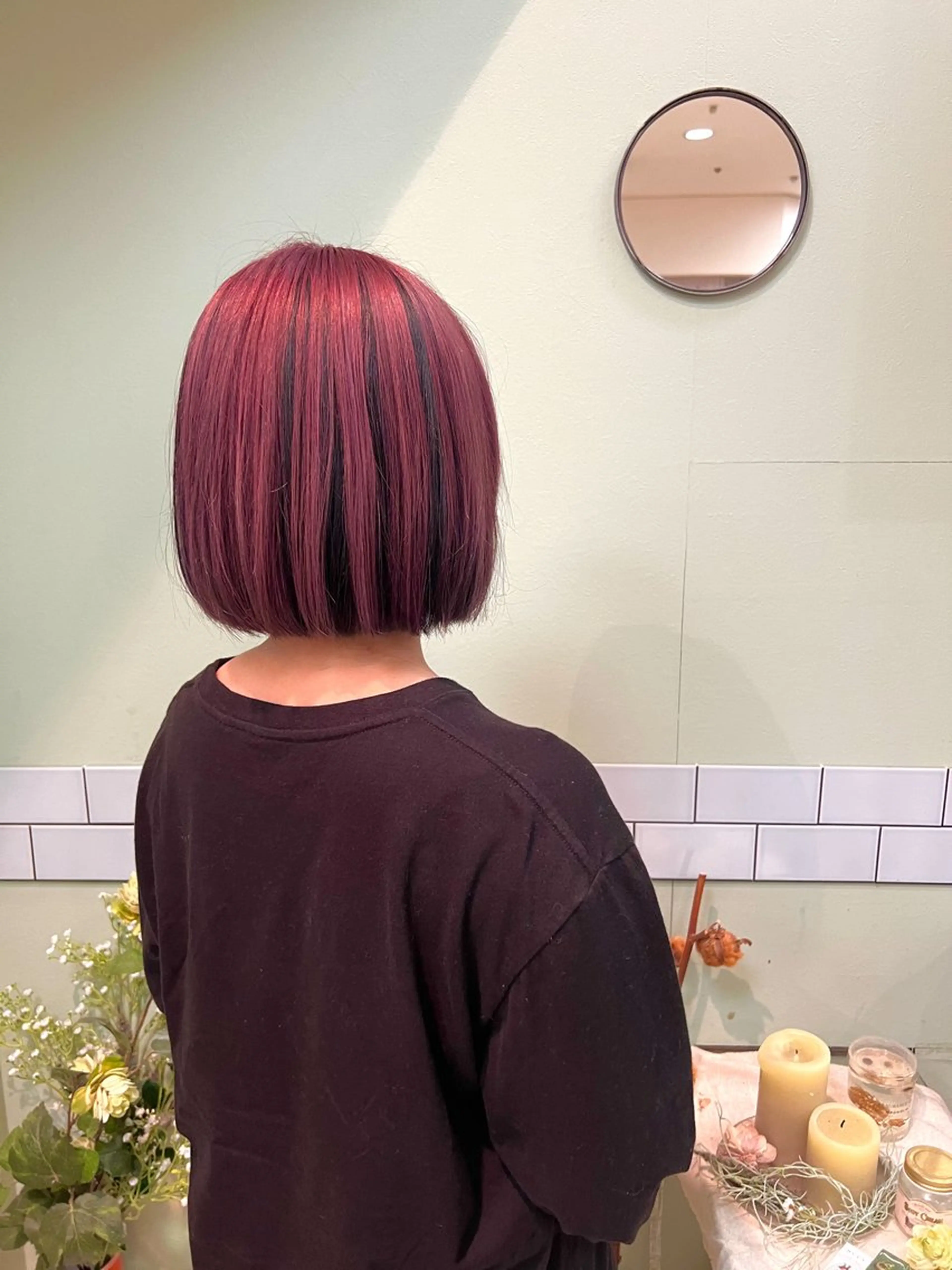 💘高発色💘ピンク・レッド・オレンジカラー🌹カット+フュージョニストカラー+前処理ケア剤の写真