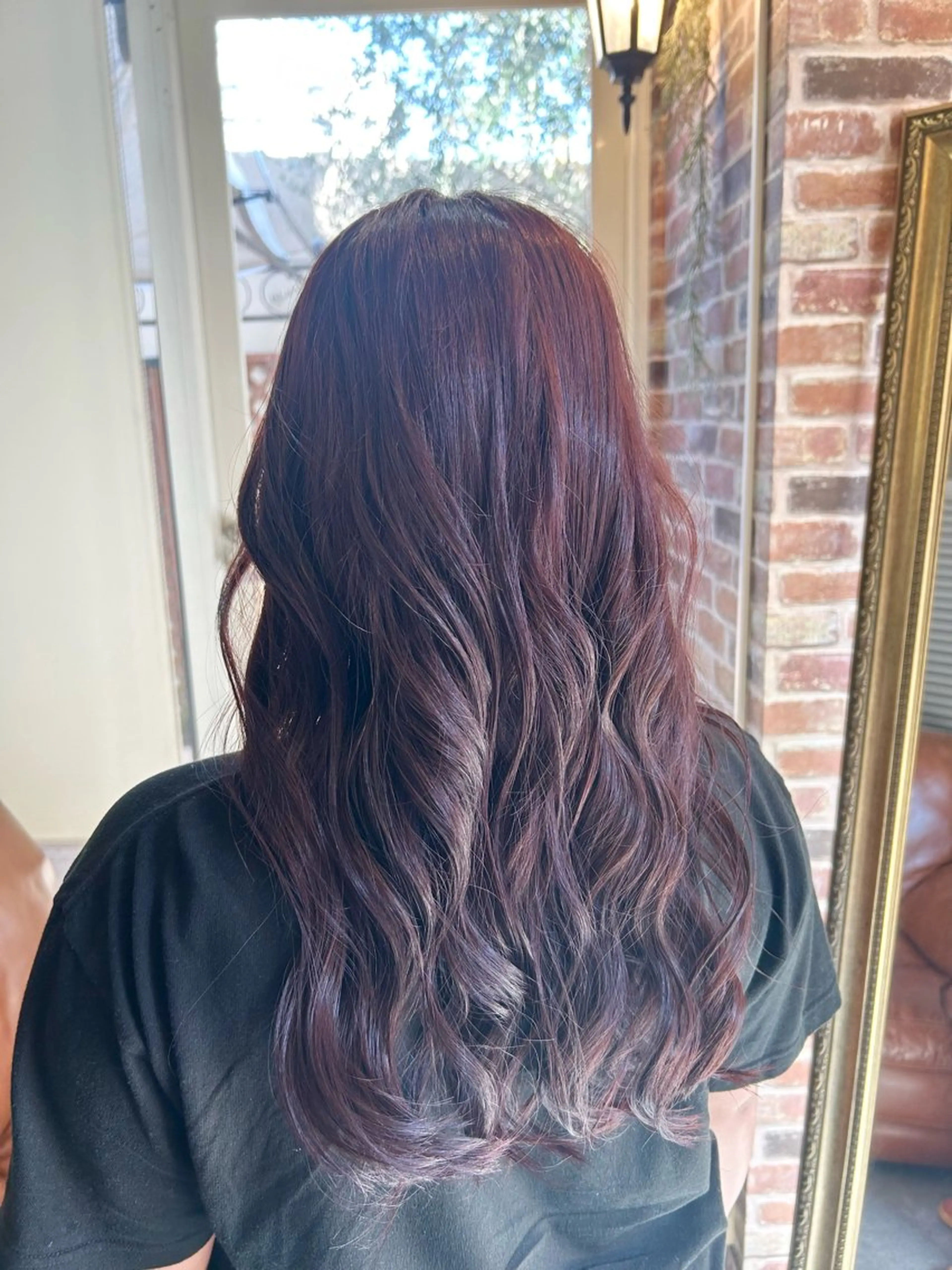 ロング カラー レッドカラー バイオレットカラー カット ヘアカラー トリートメント 三 浦のヘアスタイル