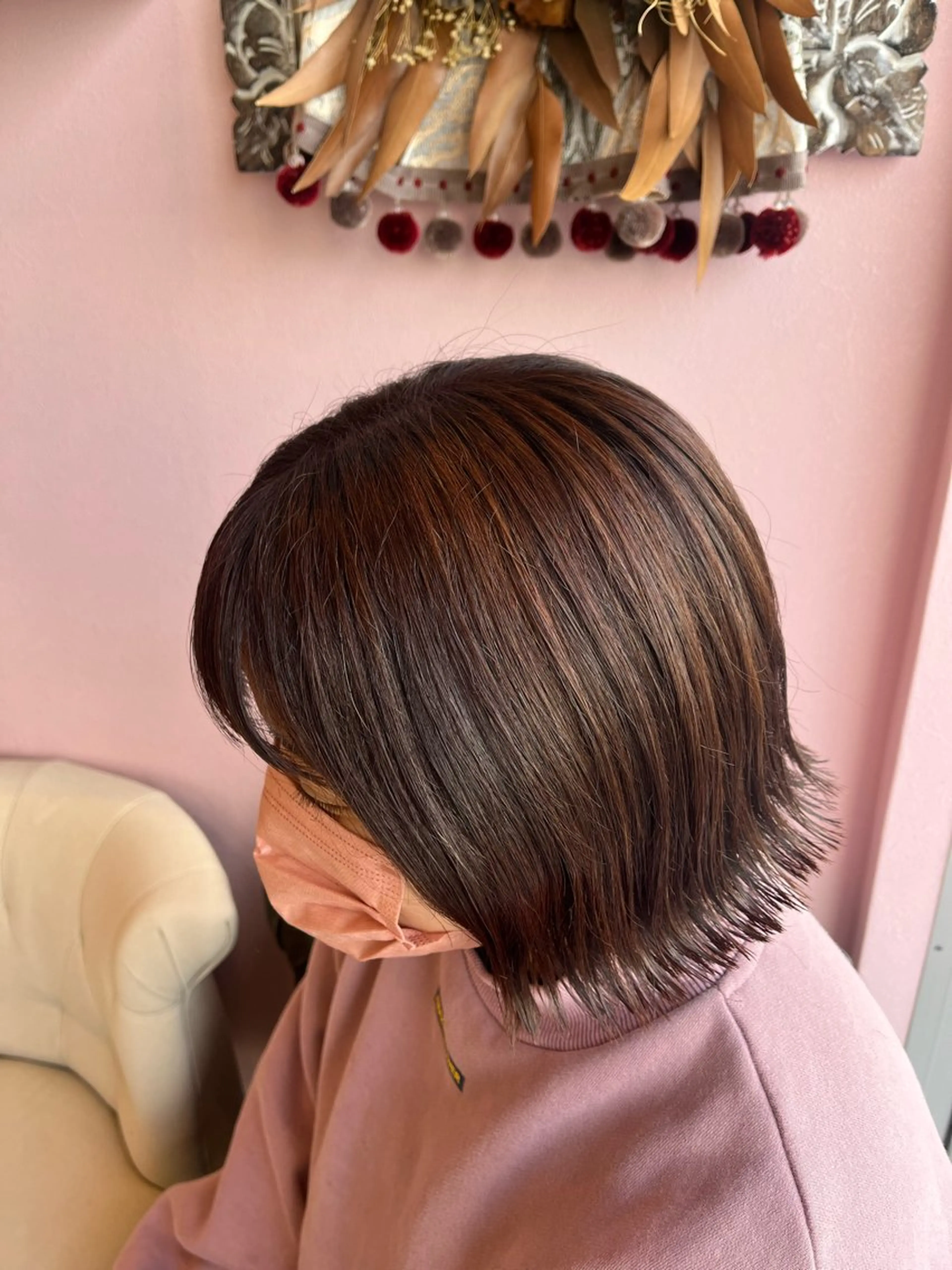 ミディアム カラー ベージュカラー⌇﻿ くびれヘア.𐙚心音のヘアスタイル