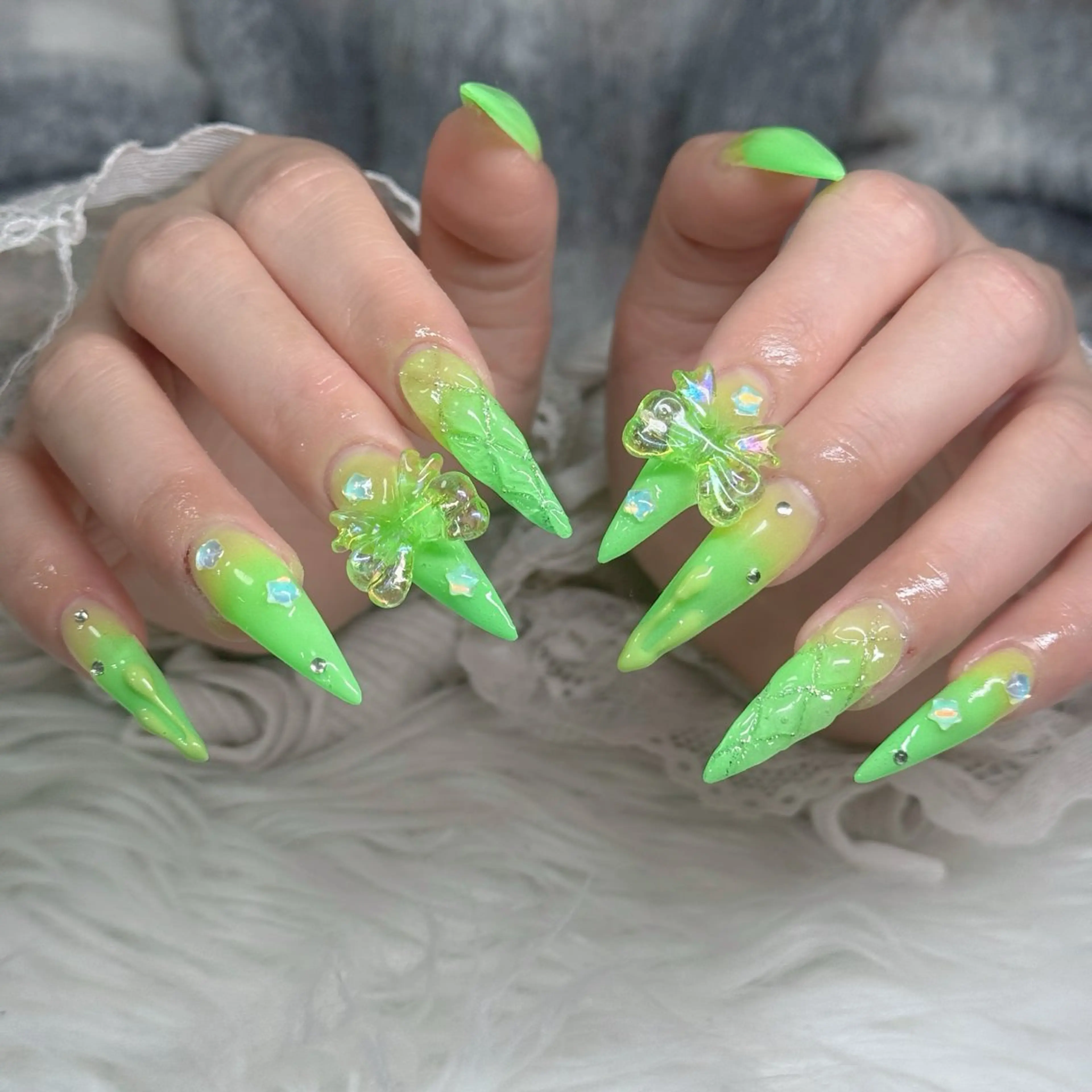 ネイル フットネイル フレンチネイル グラデーション 韓国ネイル ロングネイル ハンドネイル Hani Nail Salonのネイルデザイン