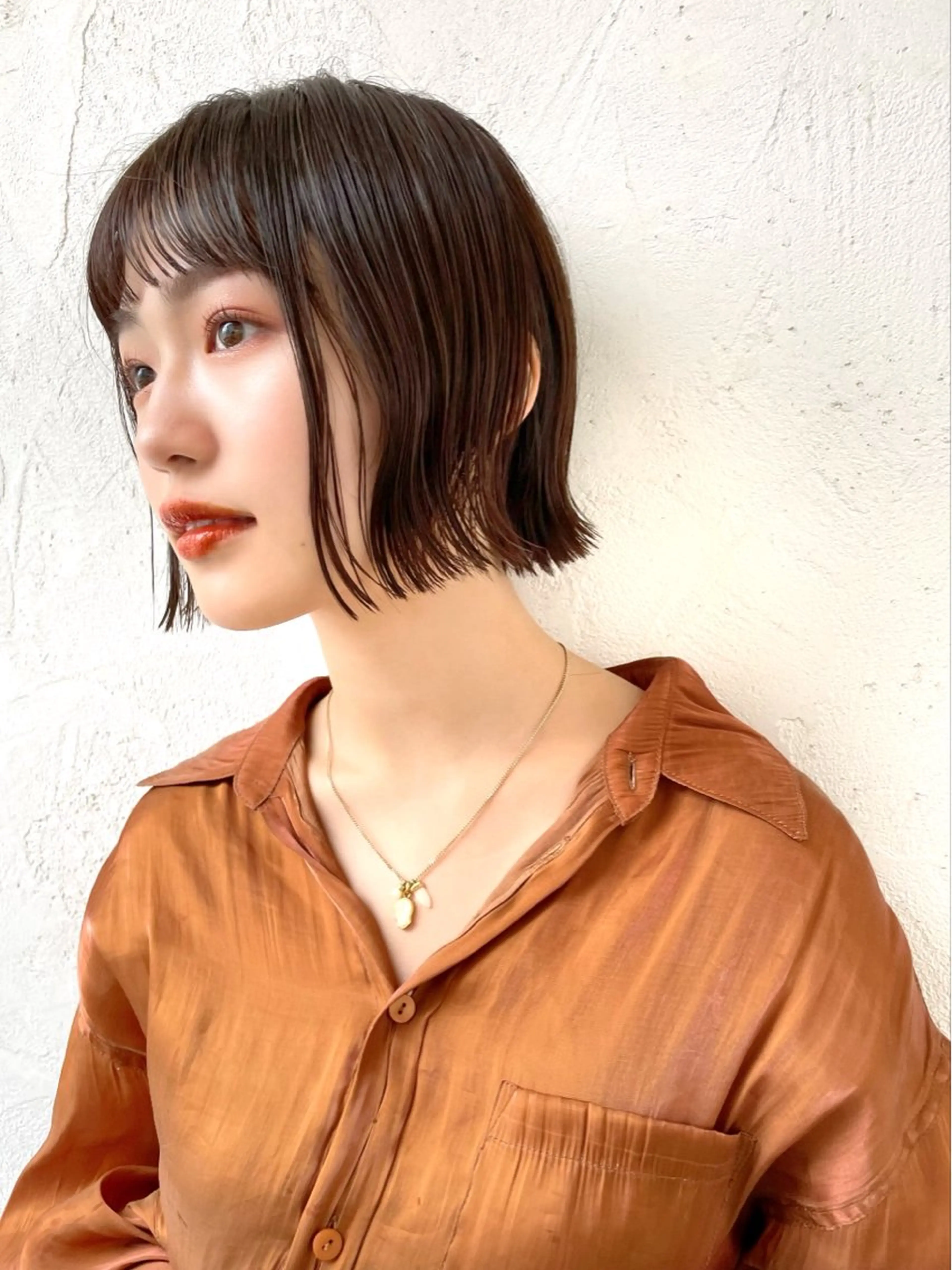 ショート パーマ カット ヘアカラー 結べるレイヤーボブ くびれLady表参道のヘアスタイル