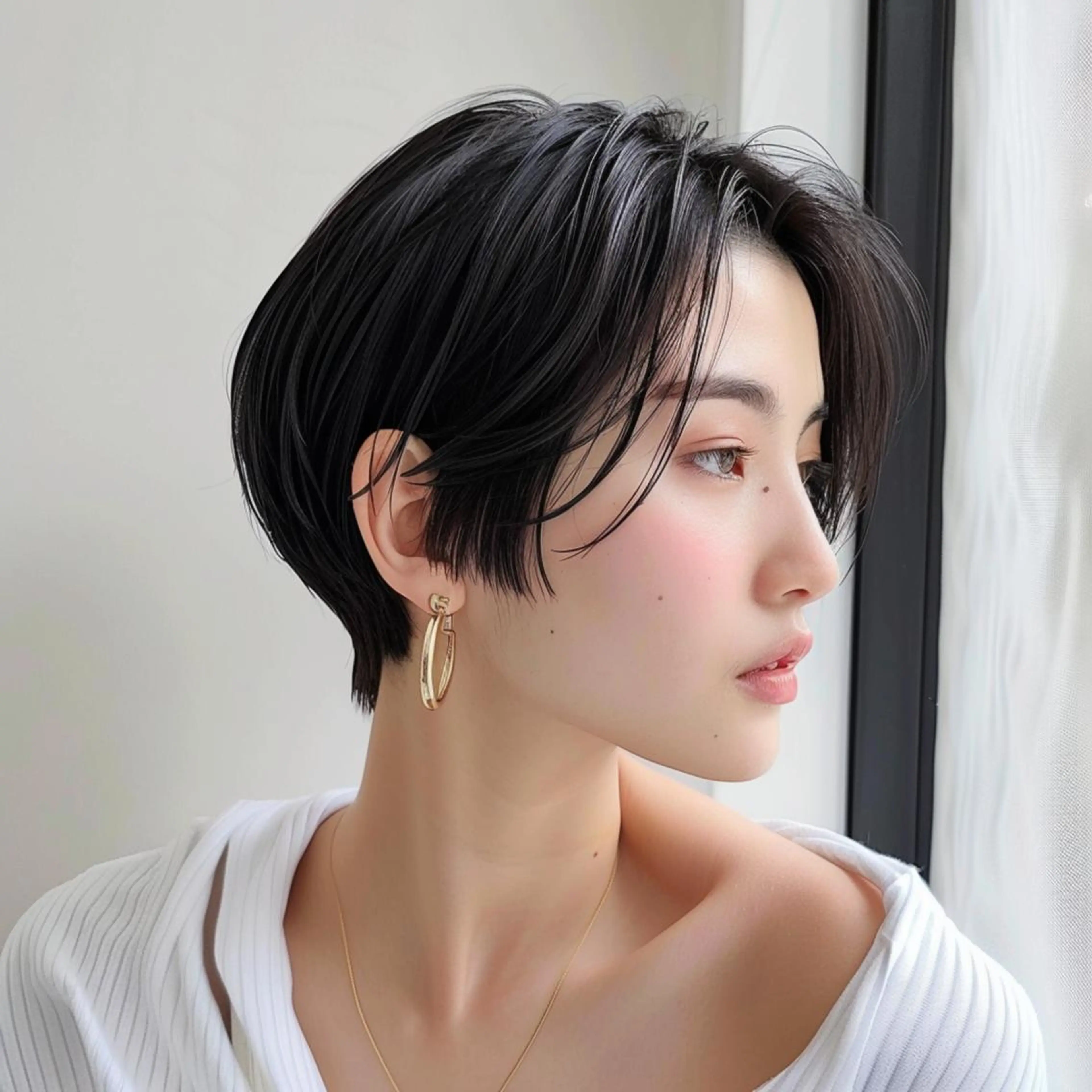 ショート ボブ 髪質改善 ショートヘア 縮毛矯正 酸性ストレート レヴ　草加駅3分🌻 ✂️早朝深夜営業🌱のヘアスタイル