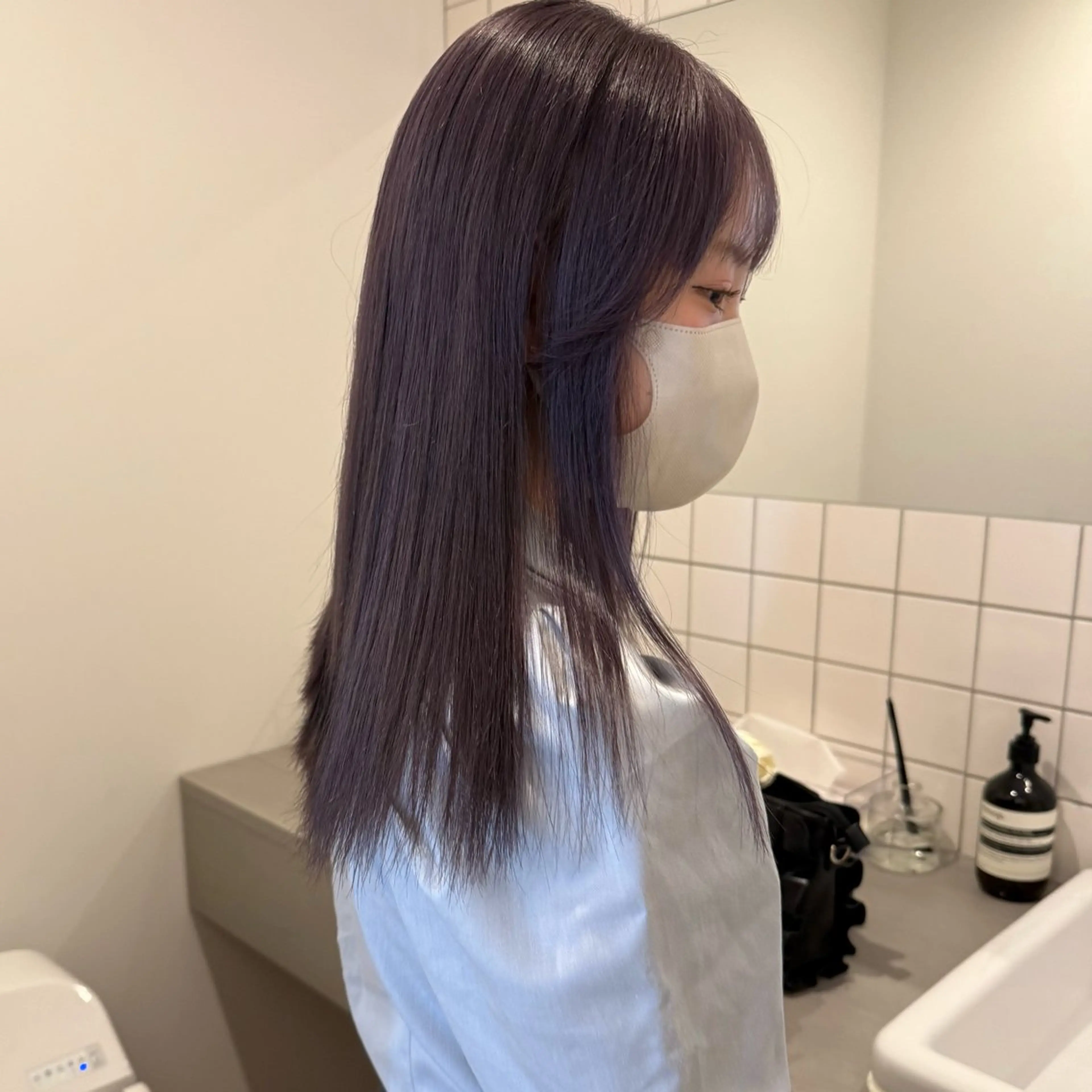 セミロング ヘアカラー トリートメント 舟橋耀/ブリーチカラ ー/レイヤーカットのヘアスタイル