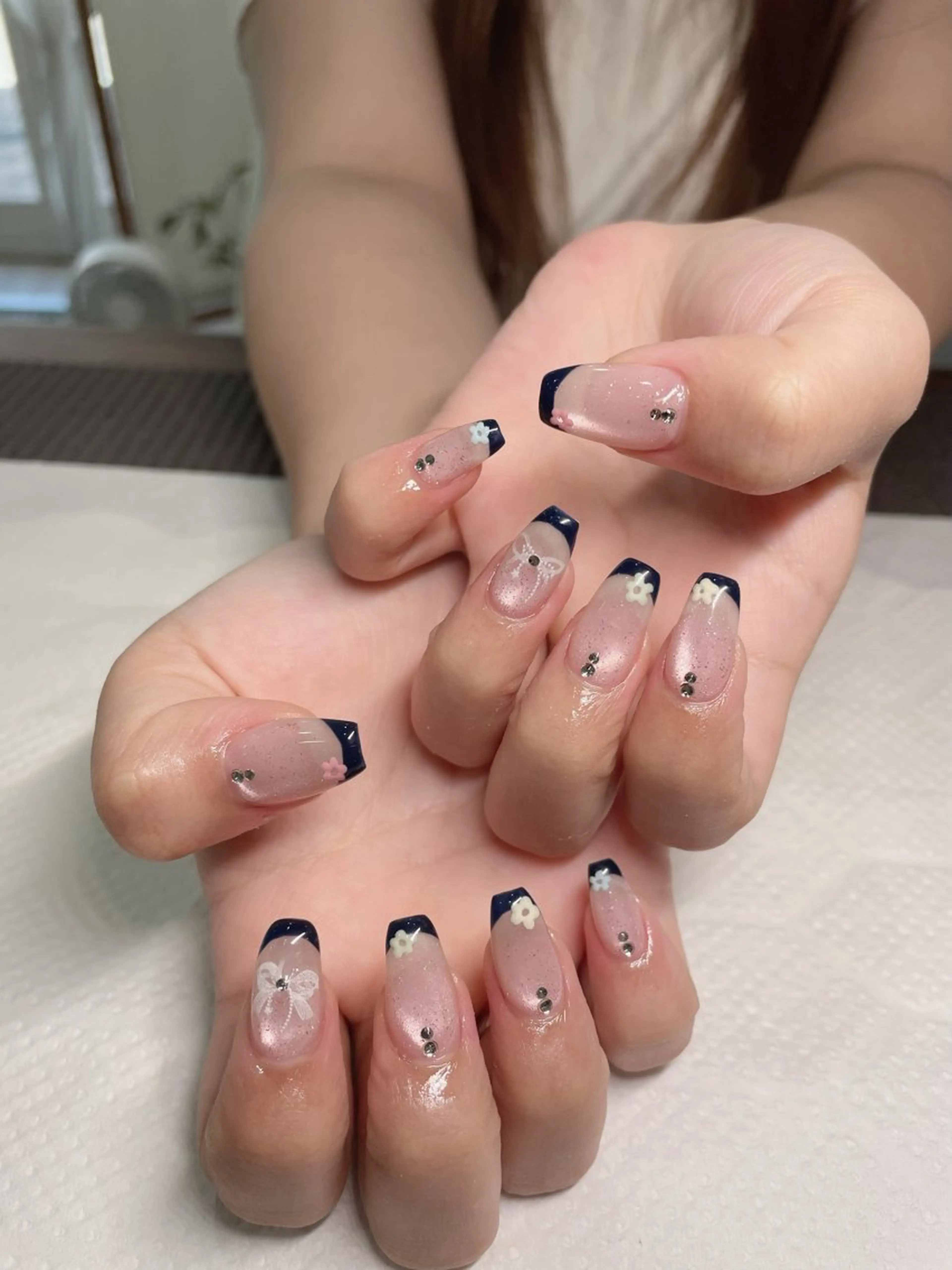 ネイル フラッシュネイル フレンチネイル マグネットネイル ハンドネイル Ricnail☾ ayanoのネイルデザイン