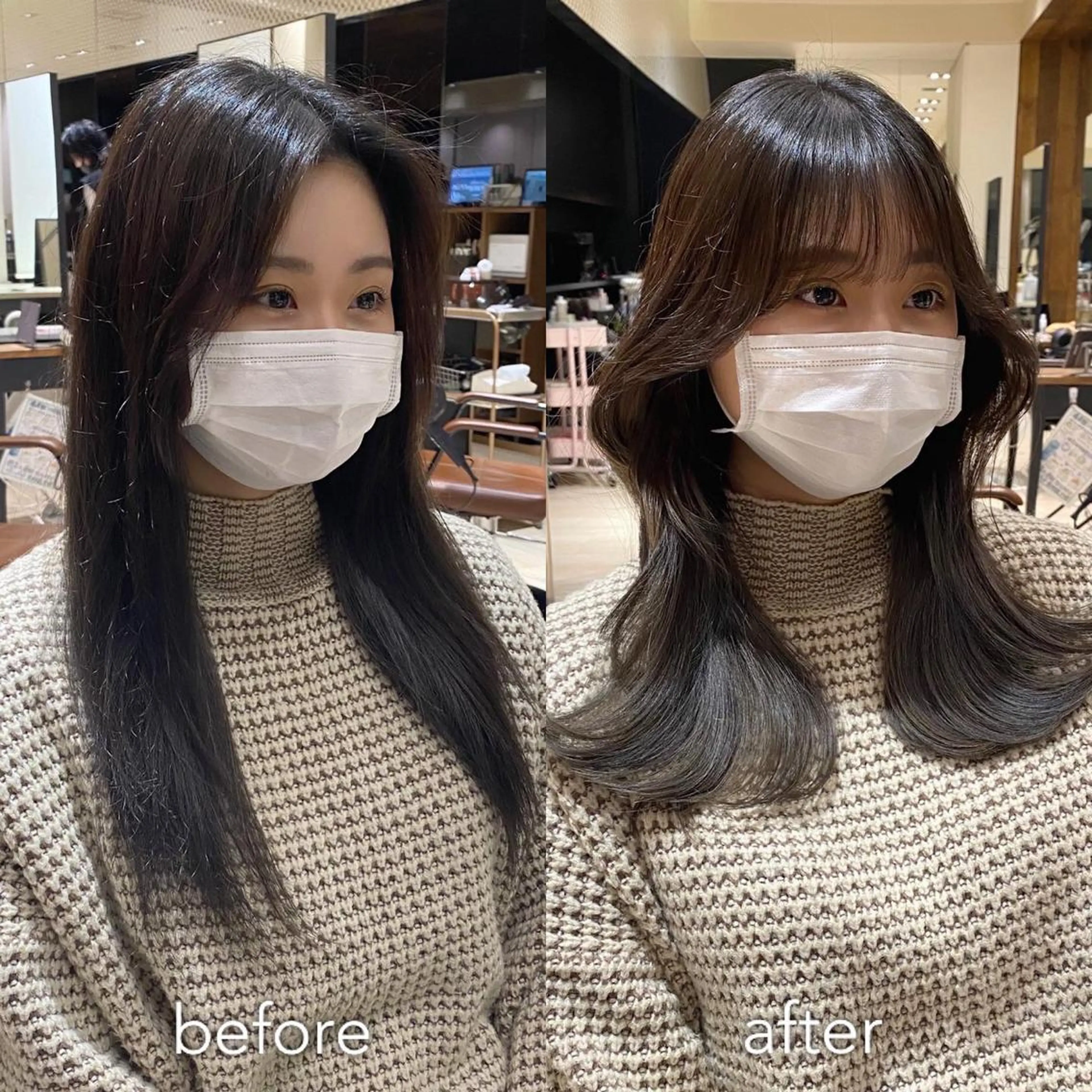 セミロング カラー レイヤー/顔周り /透明感🩶高橋大のヘアスタイル