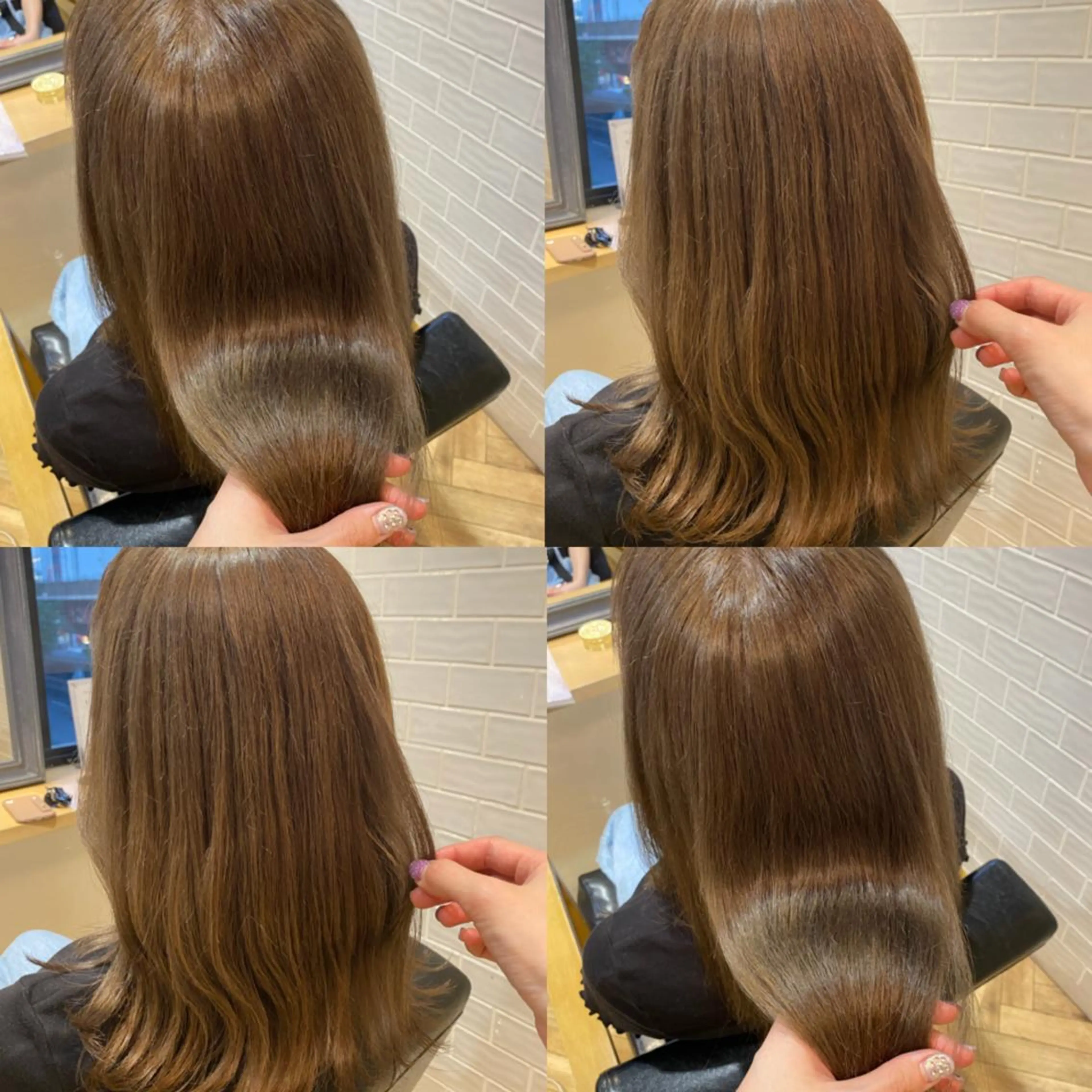 ロング カラー ベージュカラー ブリーチ ミルキーベージュ 艶カラー/韓国顔周り 🎀mamiのヘアスタイル