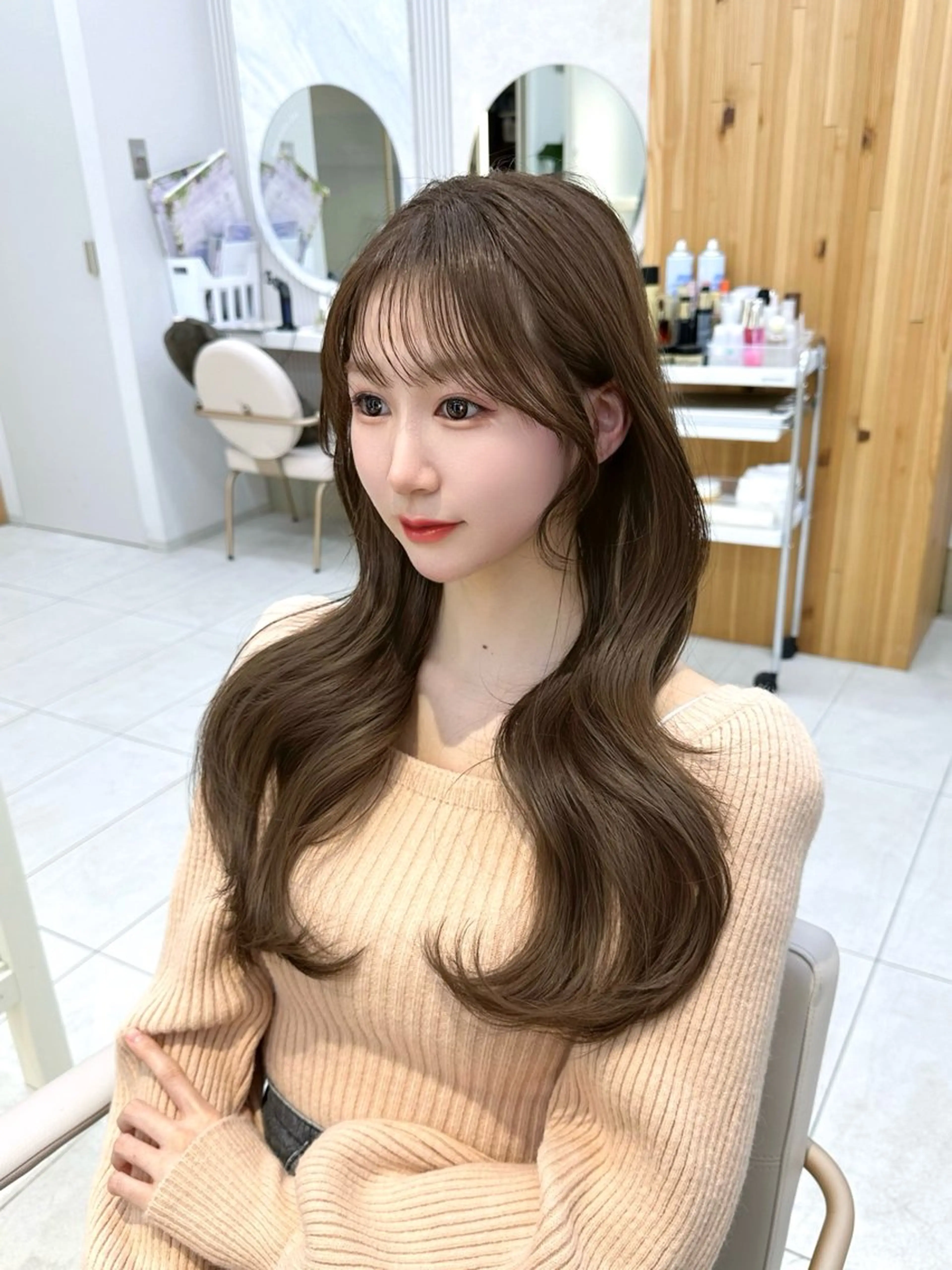 ミディアム カラー カット ヘアカラー トリートメント 🇰🇷韓国風くびれ ヘア🇰🇷中村優大のヘアスタイル