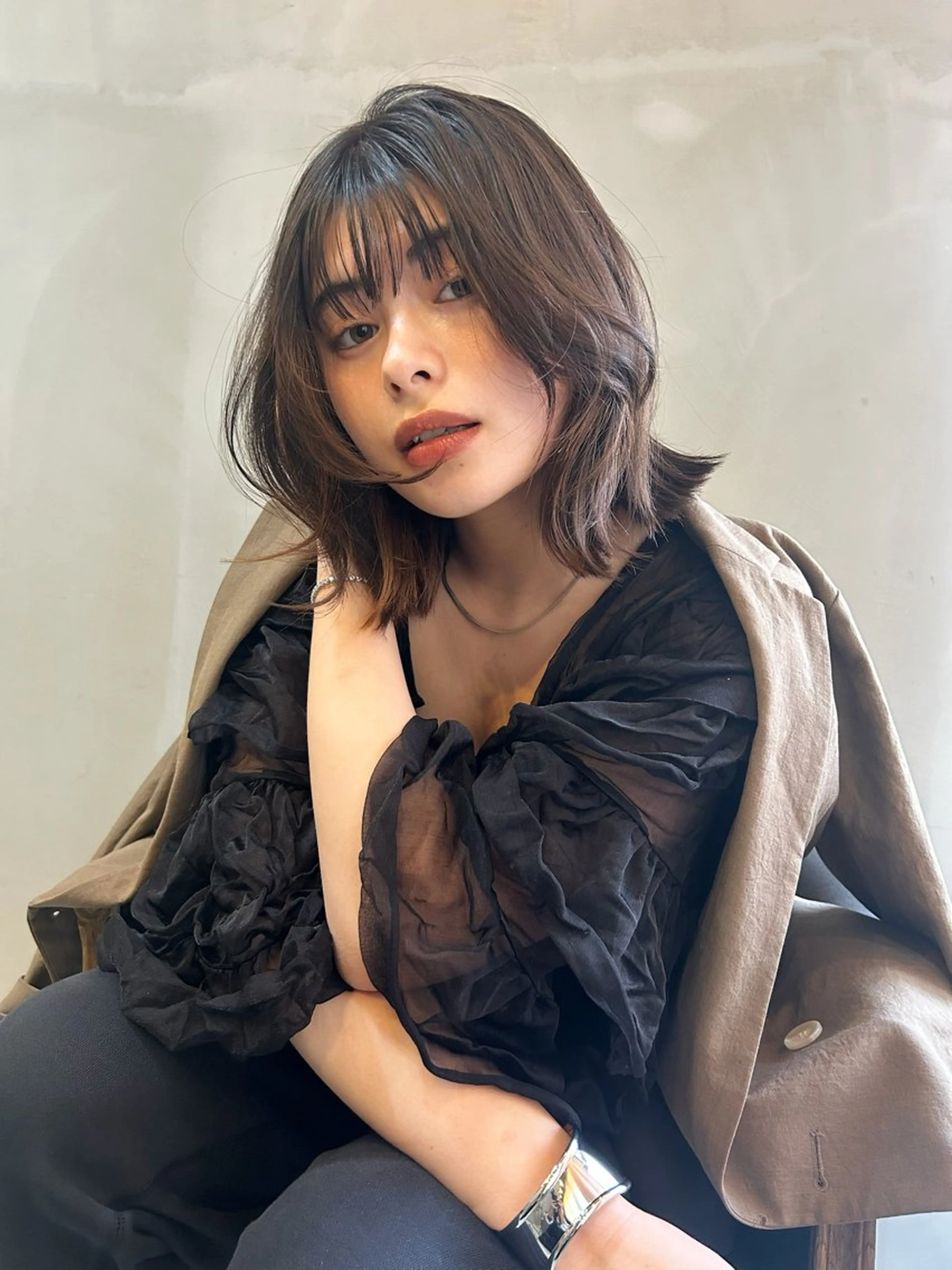 ショート カラー ボブレイヤー ボブ レイヤーカット ショート/ボブ/ 心斎橋/宮脇美奈のヘアスタイル