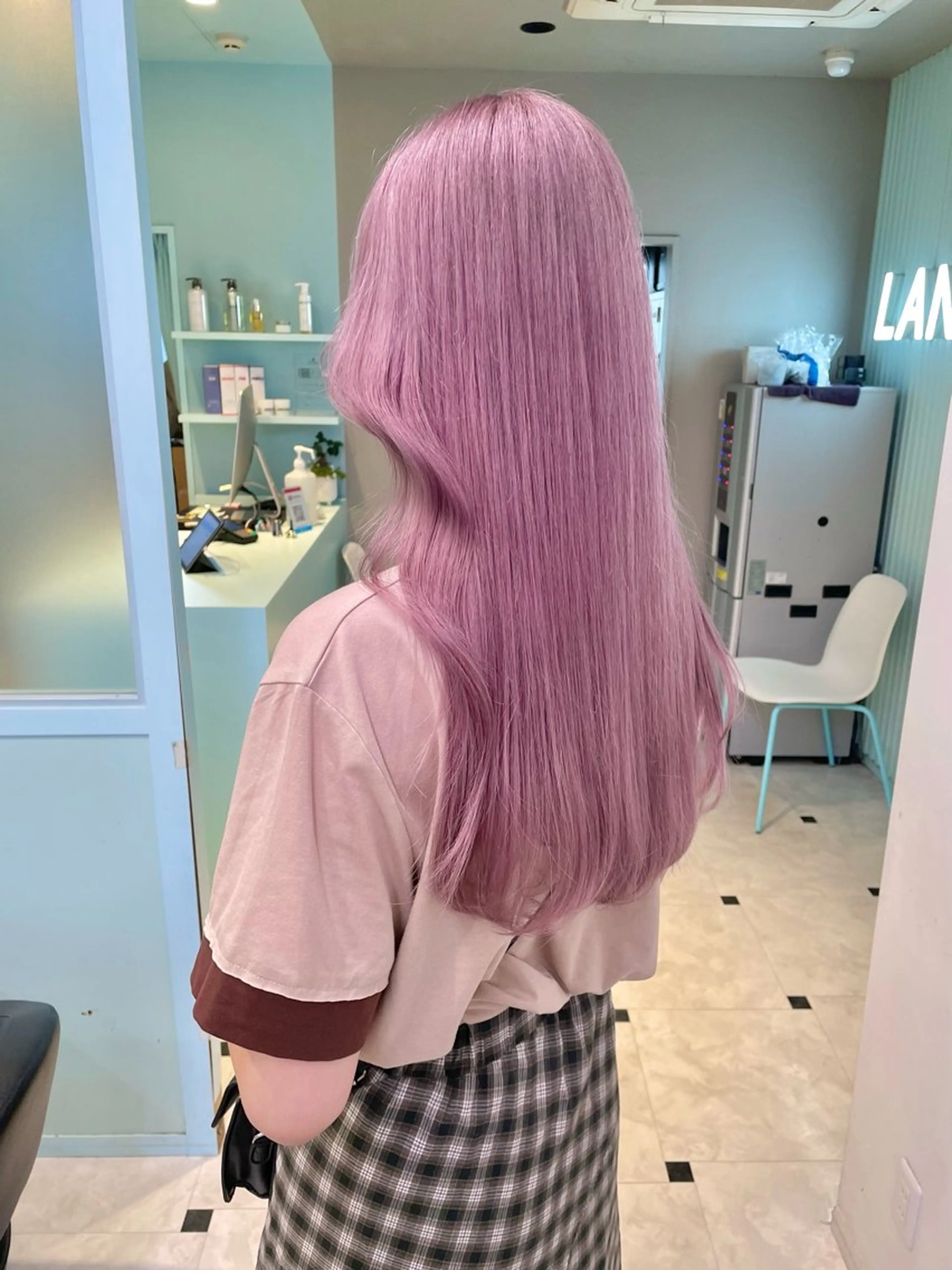 ロング パーマ カット ヘアカラー トリートメント 💖韓国×王道 ハイトーン💖のヘアスタイル