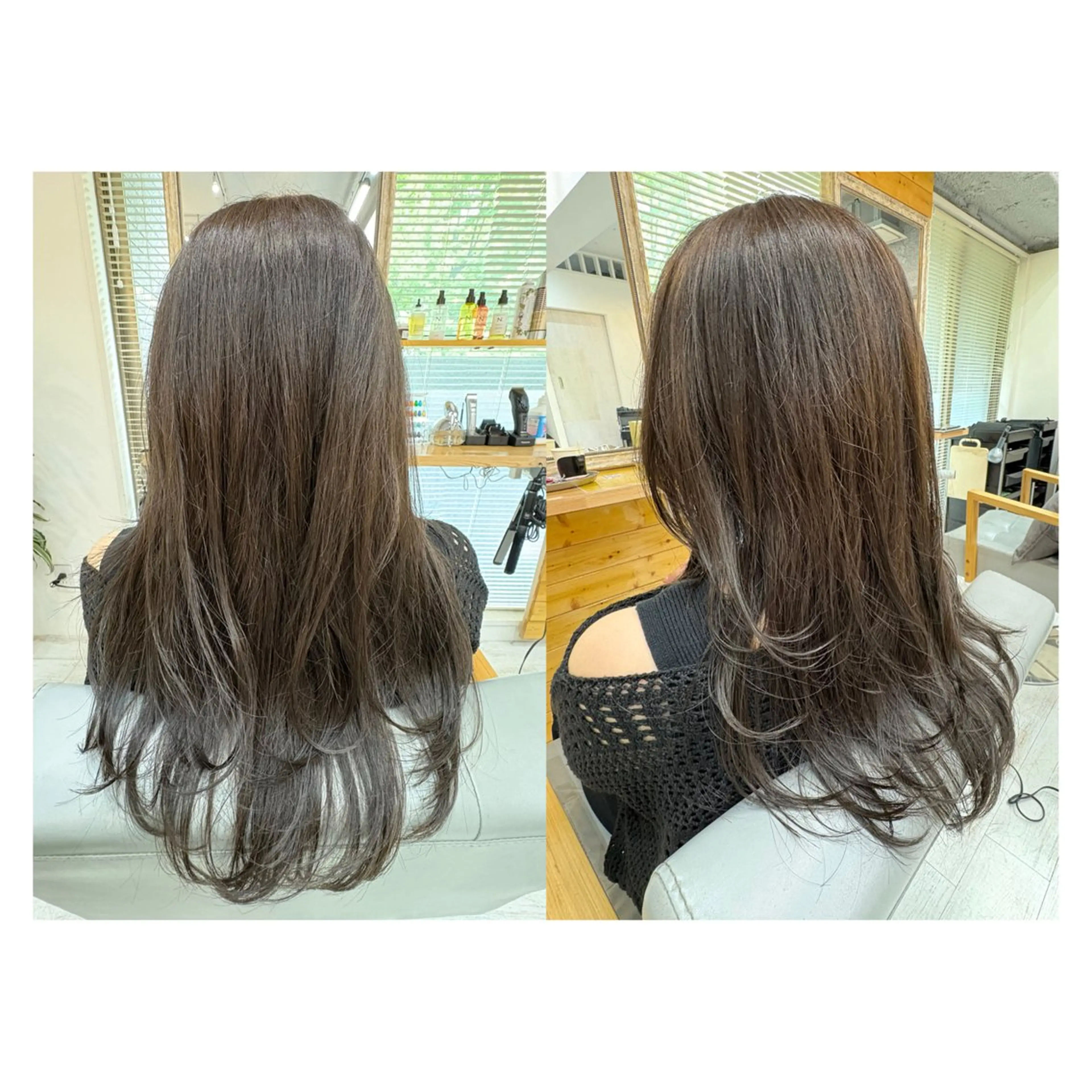 ロング レイヤーカット レイヤーカット・ 縮毛矯正 星野のヘアスタイル