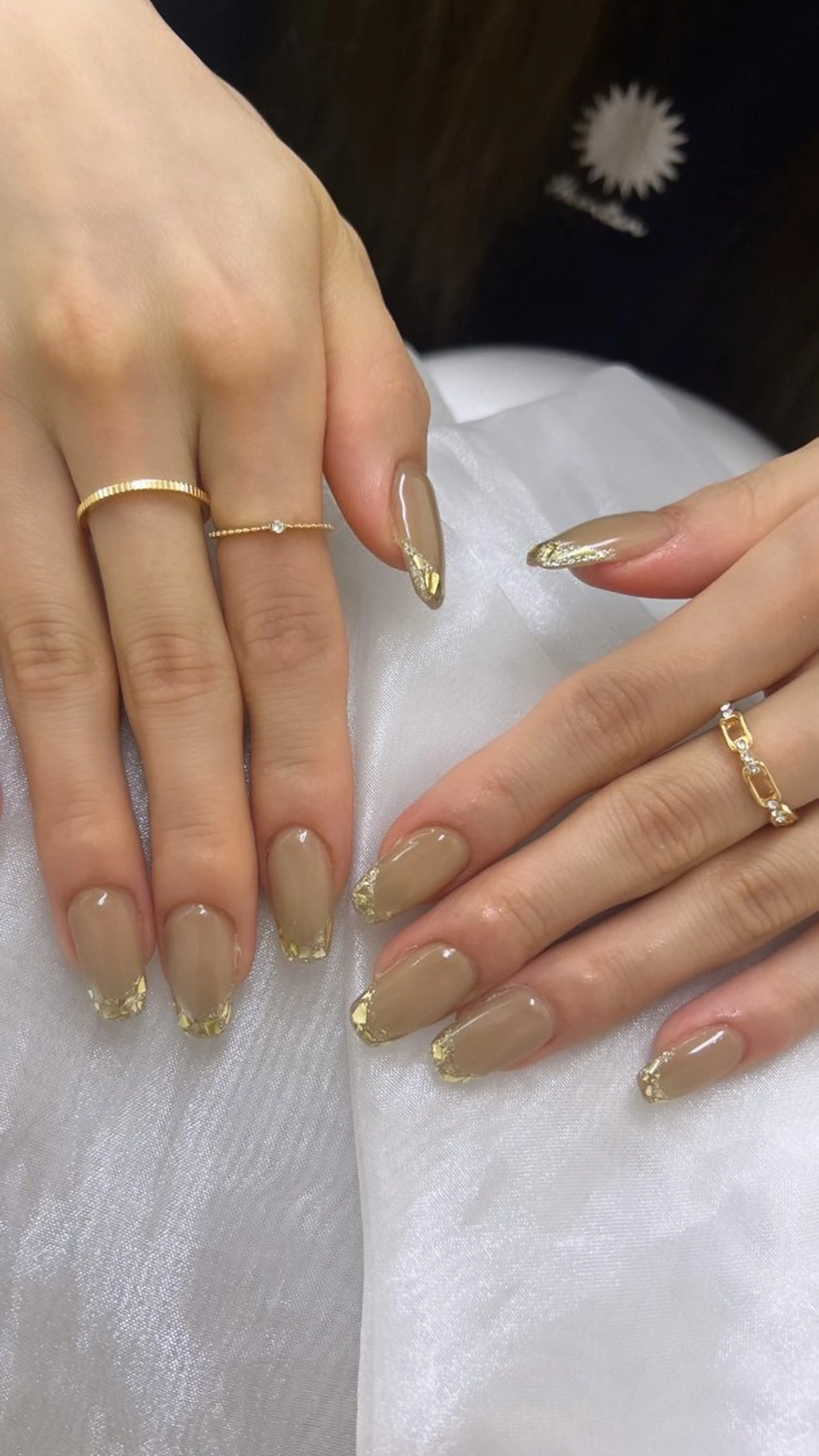 ネイル アートネイル フレンチネイル ガラスフレンチ 持ち込み 🌺新小岩VILL Asa.のネイルデザイン