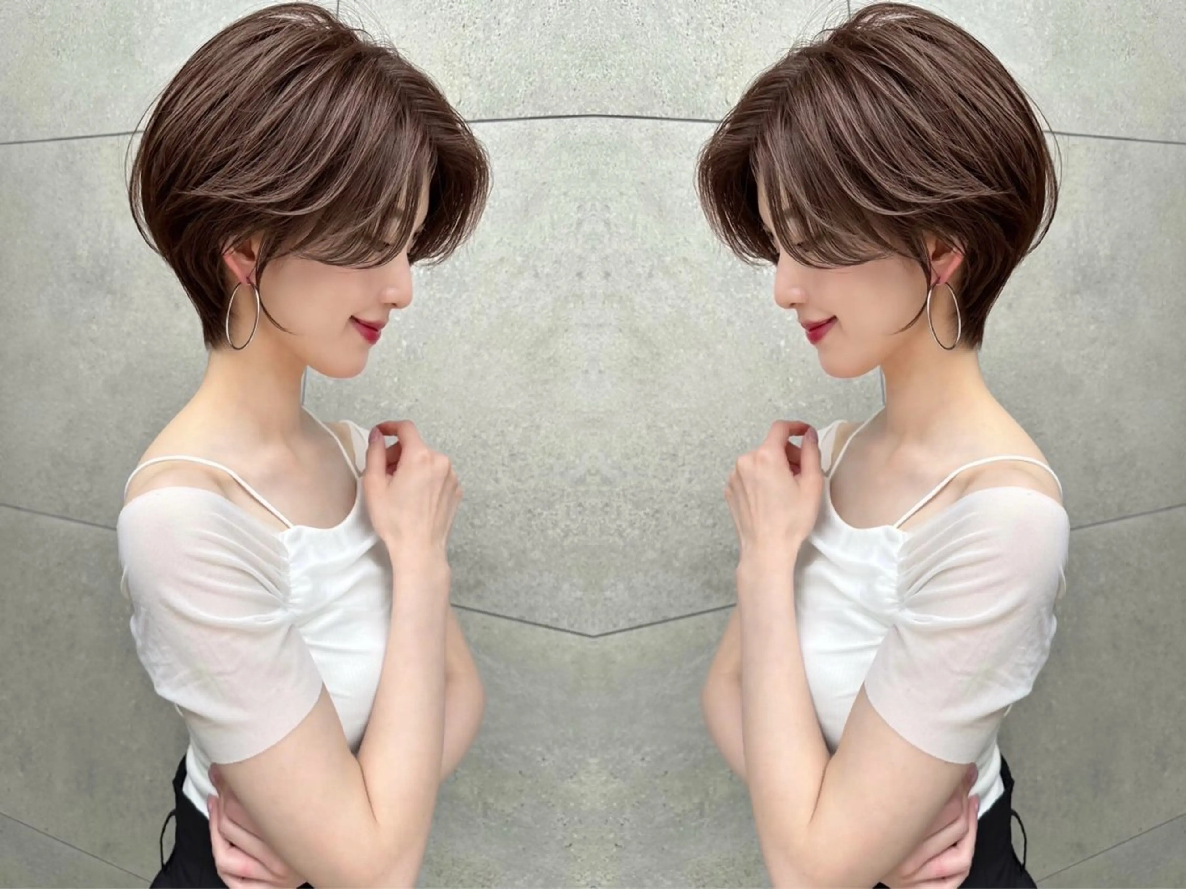 ショート カラー ボブ くびれヘア ショートヘア ショート/ボブ 岡田洸太のヘアスタイル