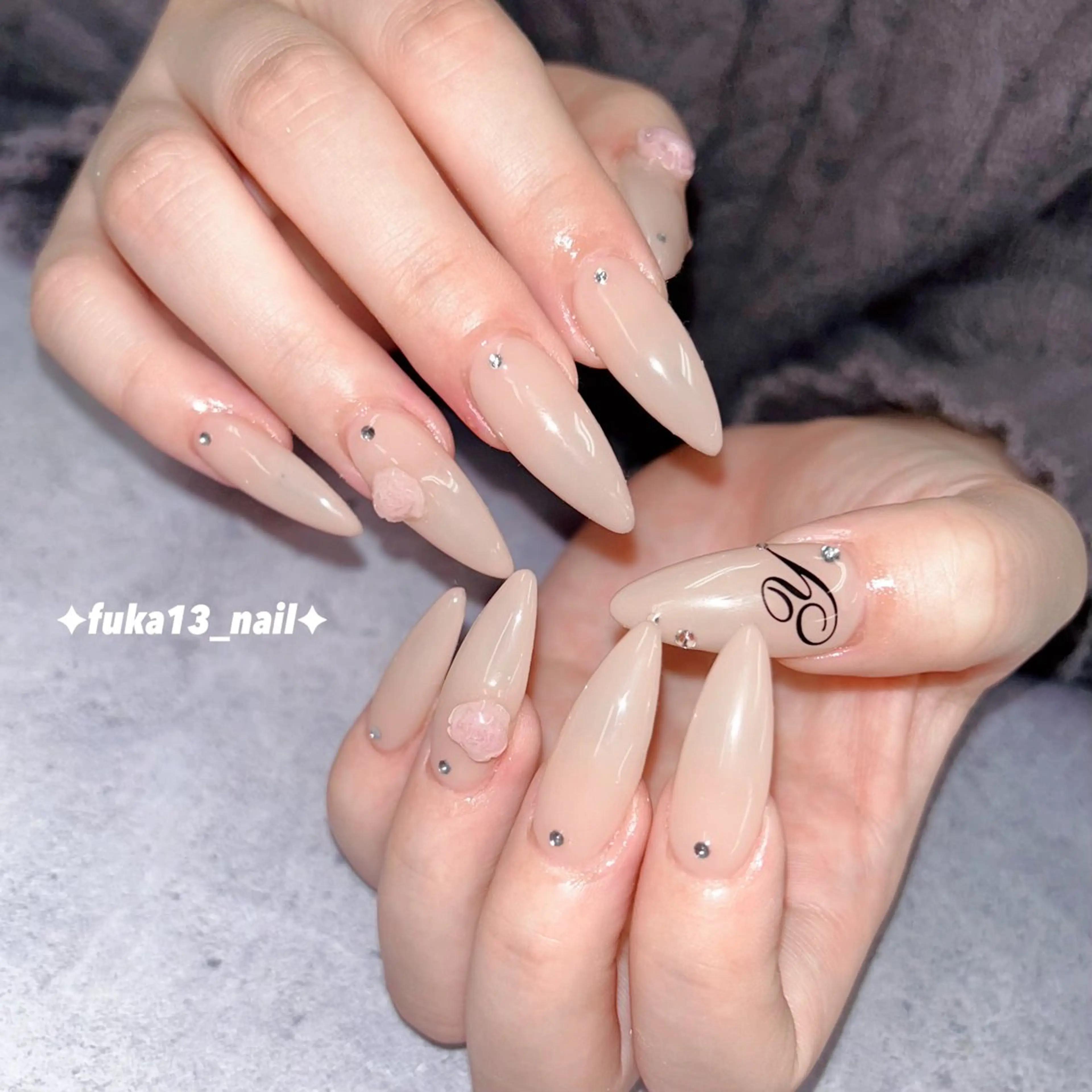 ネイル 長さ出し ガーリー 韓国ネイル スカルプネイル ハンドネイル ネイルサロンAnela【アネラ】所属・Nail♡Fuka. /4月予約受付中のネイルデザイン