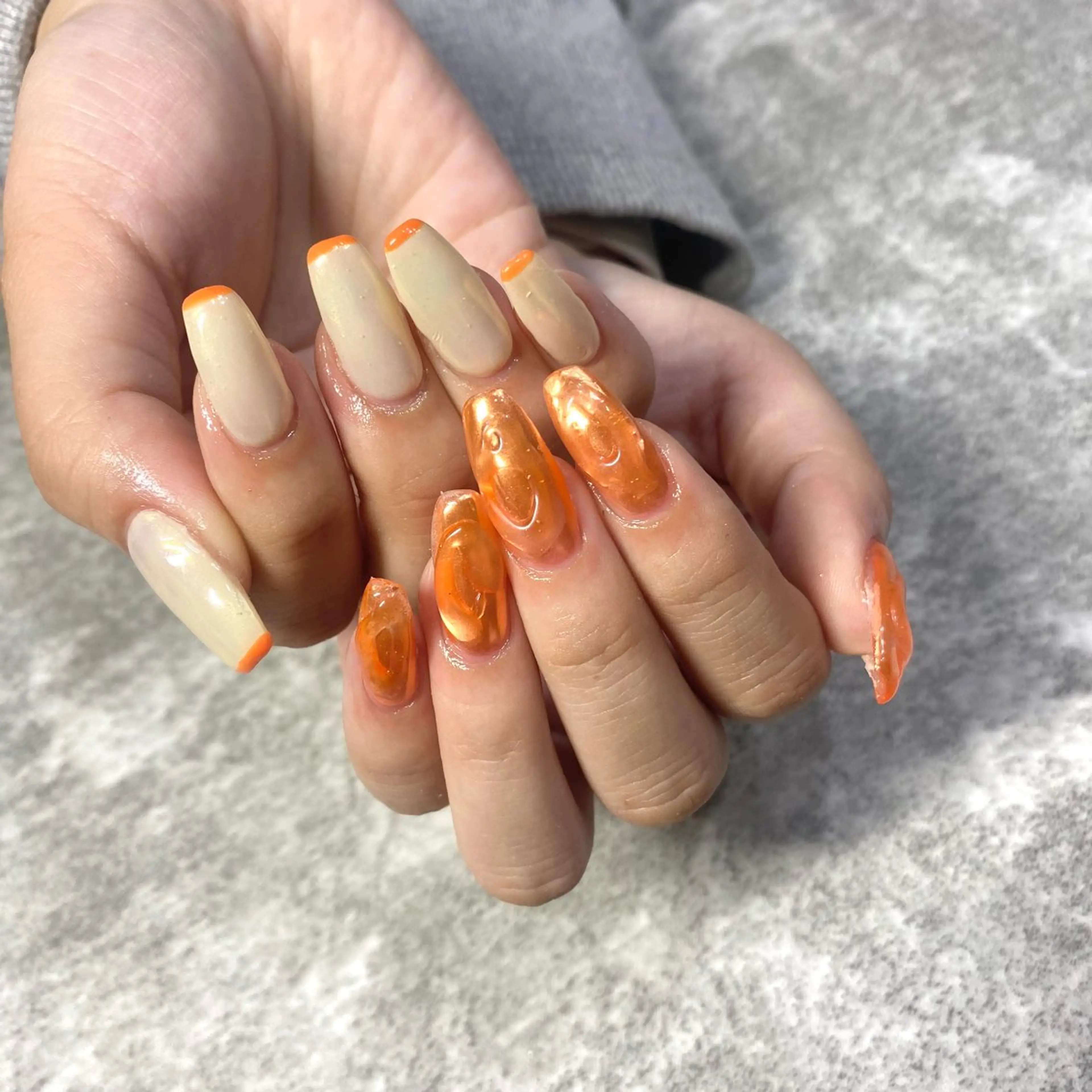 ネイル オレンジ ハンドネイル ★Rinail... .のネイルデザイン