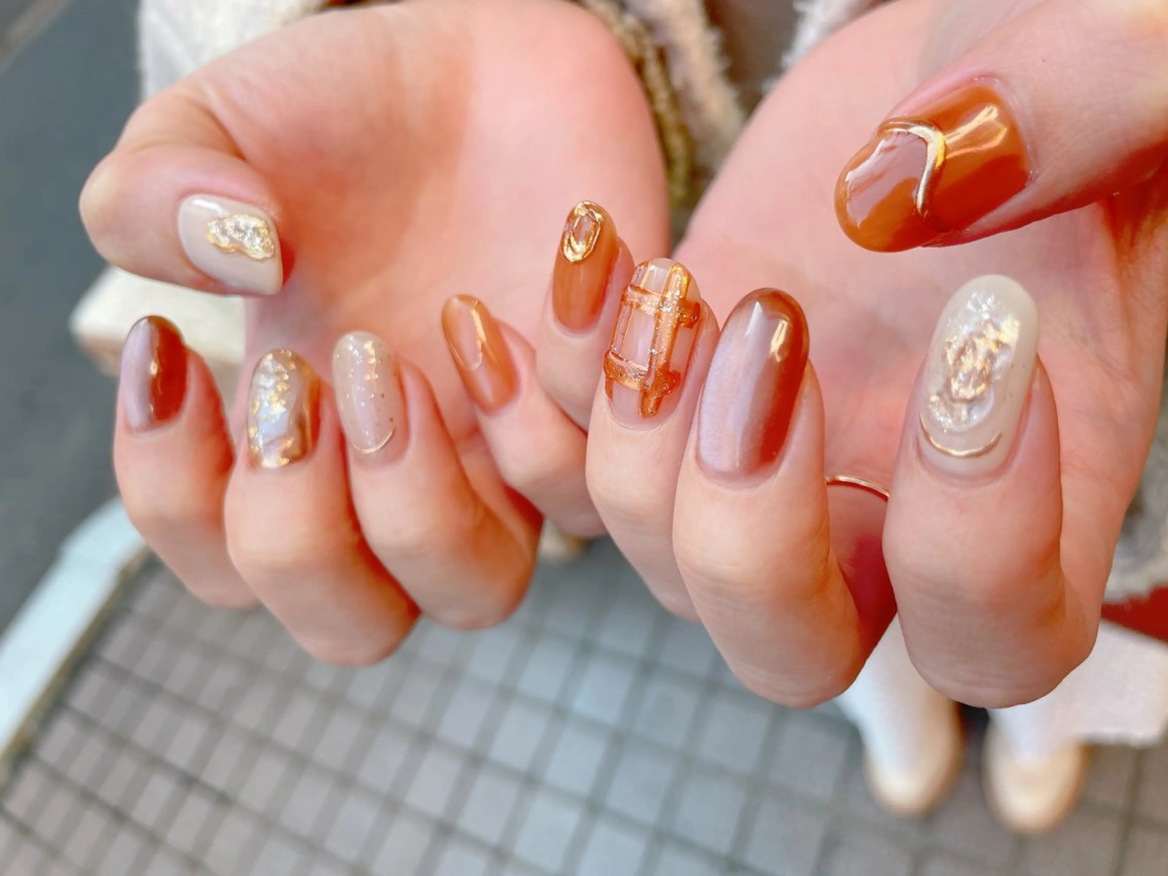 ネイル ジェルネイル オレンジ パラジェル nailroom  OHANA所属・nailroom OHANA🌴のネイルデザイン