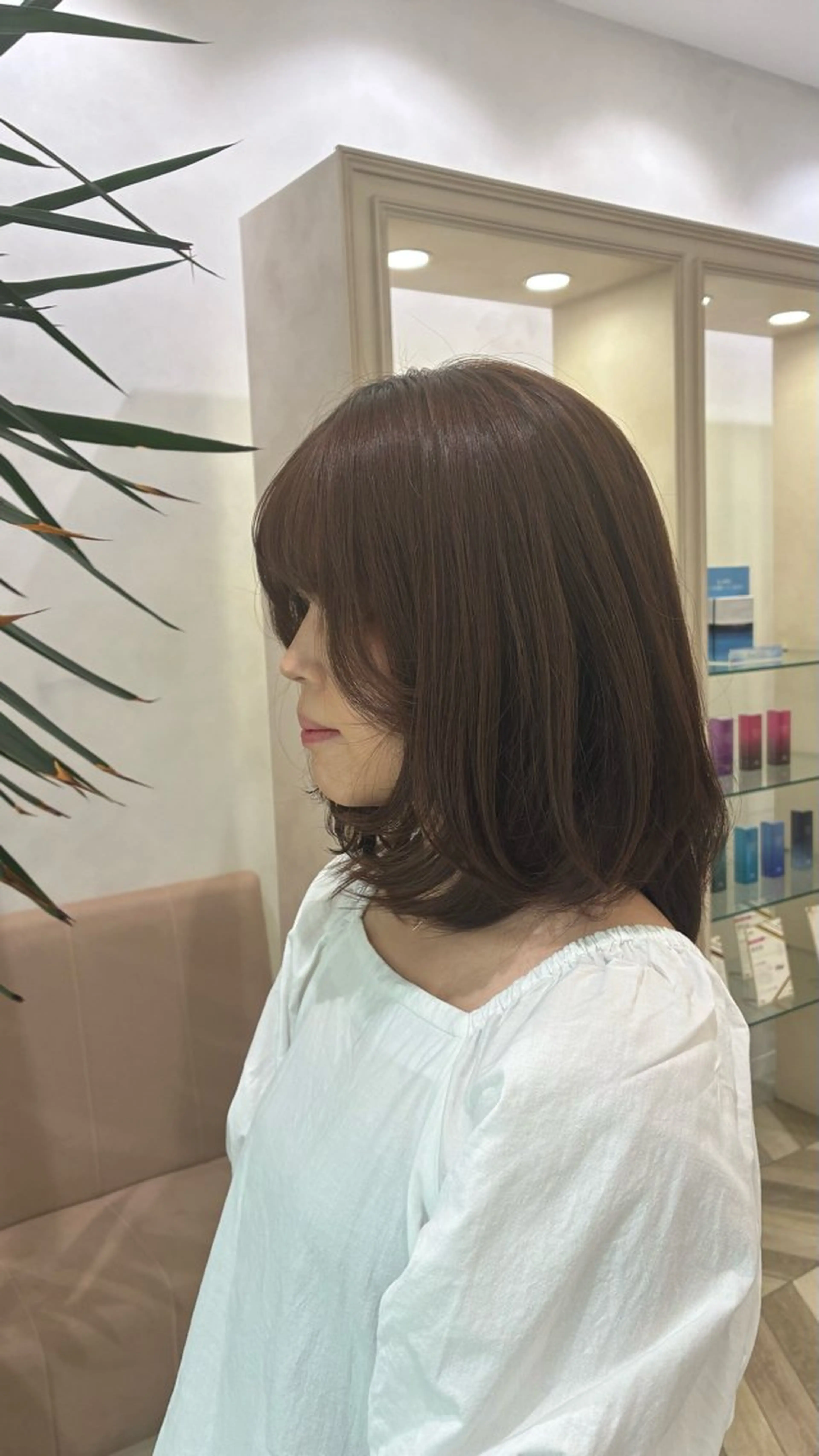 ミディアム カット ハイトーン/韓国ヘア sena🩵のヘアスタイル