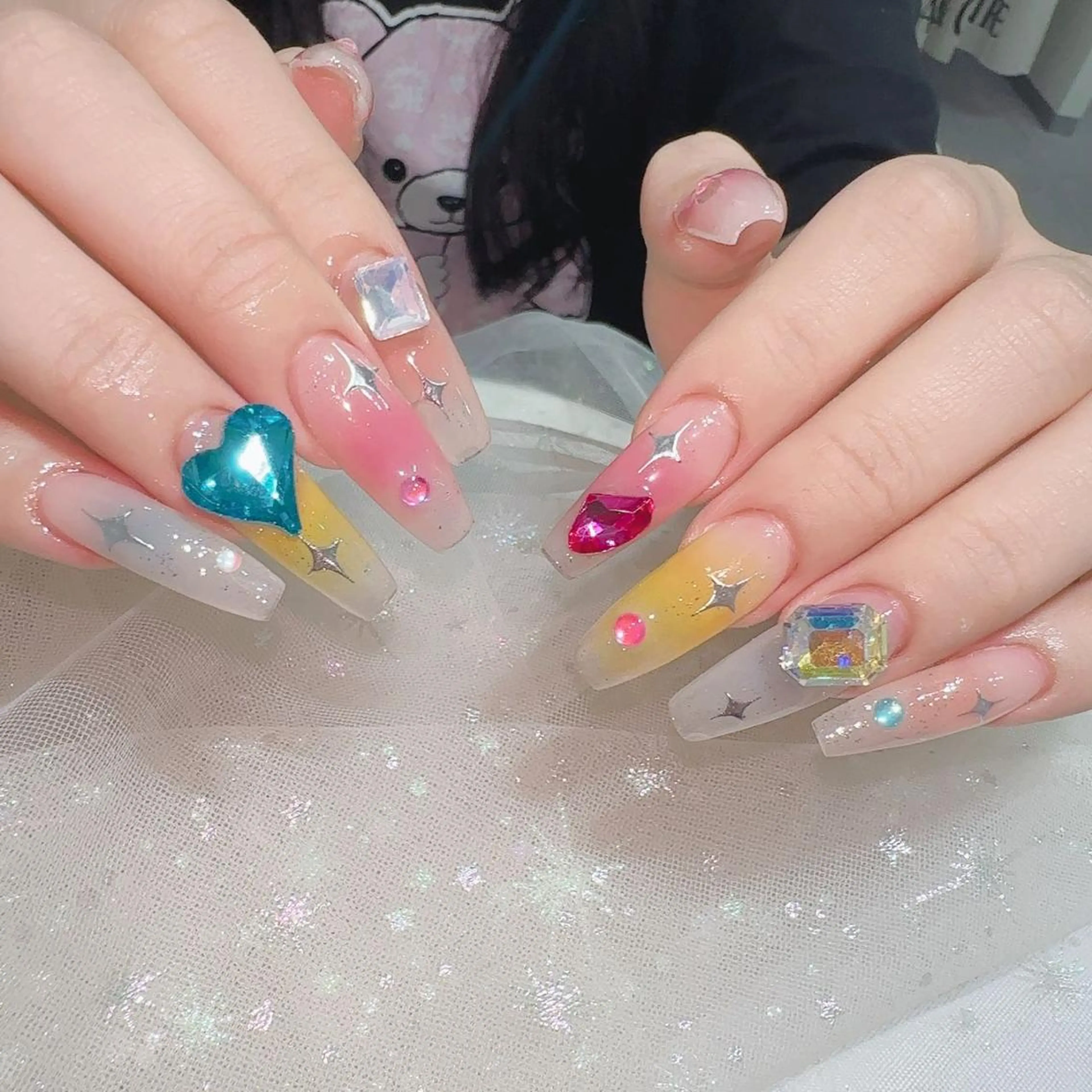 ネイル アートネイル 長さ出し ネイルチップ Queens momoのネイルデザイン