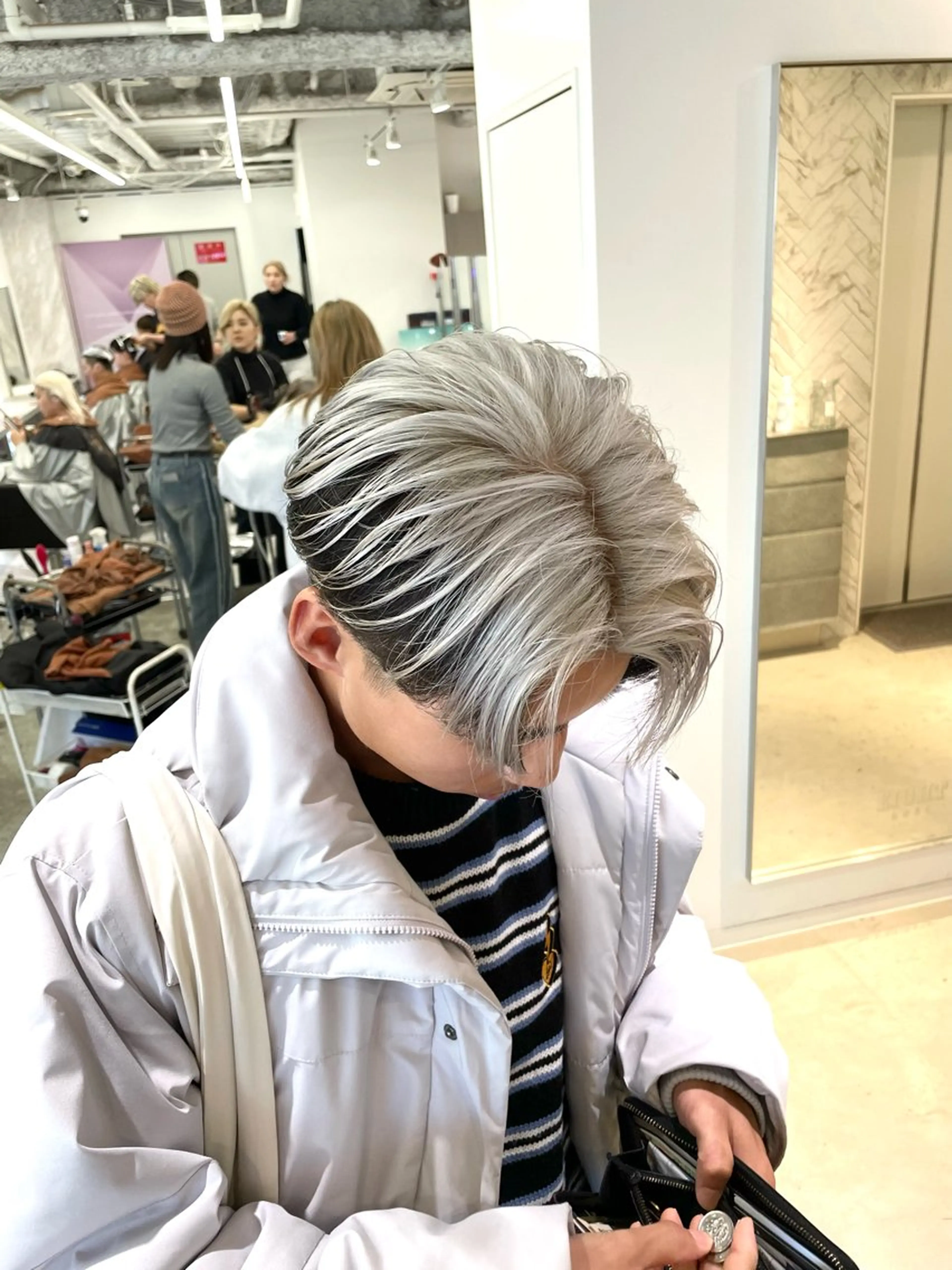 ショート メンズ パーマ&ブリーチ /飯牟田/GEAR.のヘアスタイル