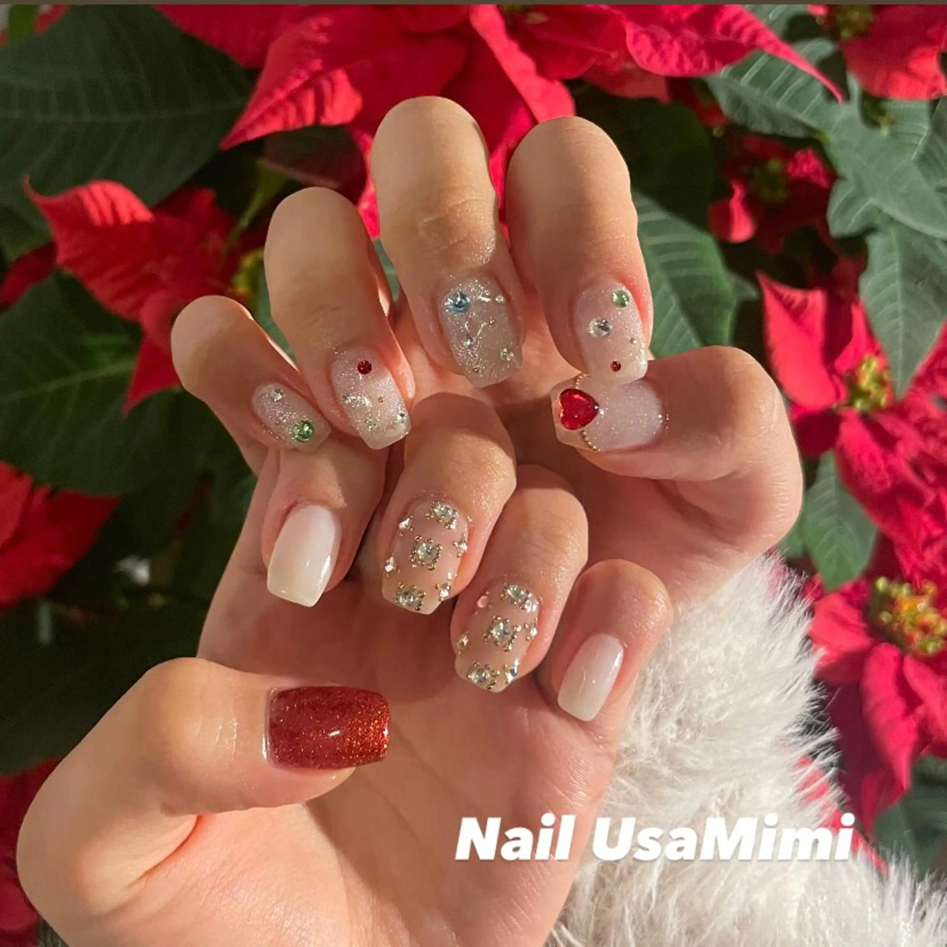 ネイル クリアネイル フットネイル ジェルネイル マグネットネイル 持ち込み 本町ネイルNail UsaMimiのネイルデザイン