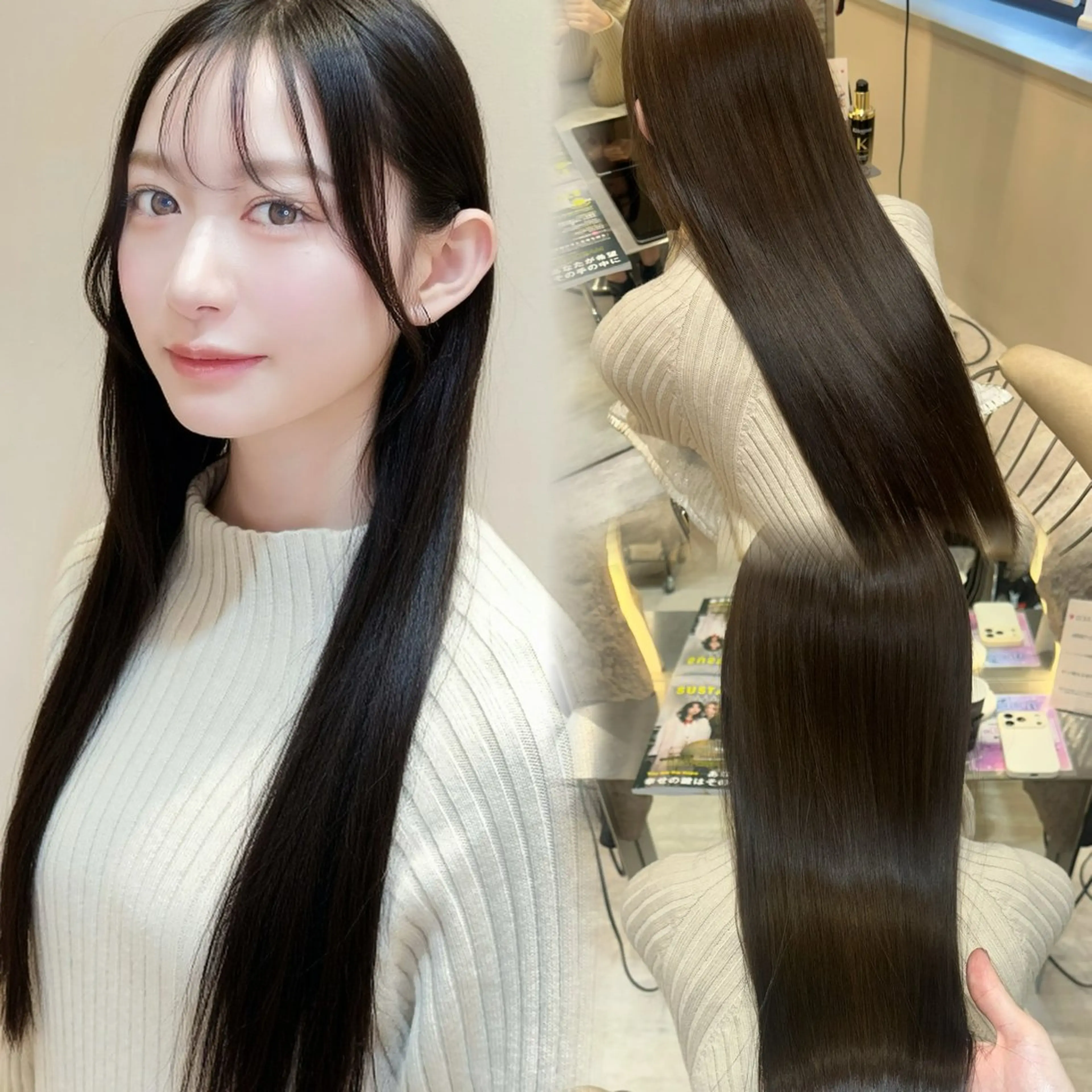 【🉐直前割引がお得🉐】小顔カット×美髪縮毛矯正×高保湿超音波トリートメント✨の写真