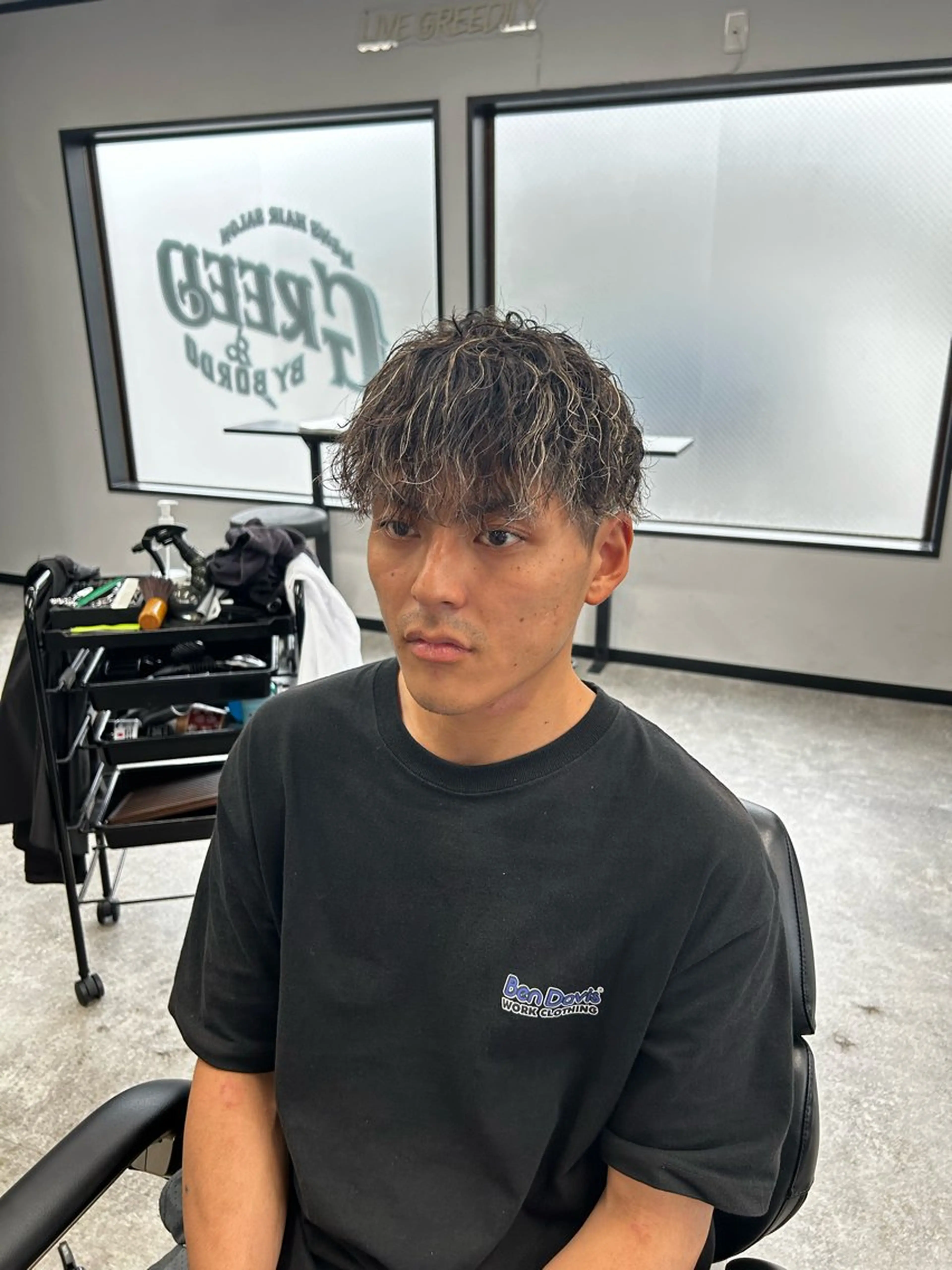 ショート カラー パーマ メンズ メンズメッシュ メンズパーマ メッシュ カット ヘアカラー メンズカット/ メンズパーマ/佐藤のヘアスタイル