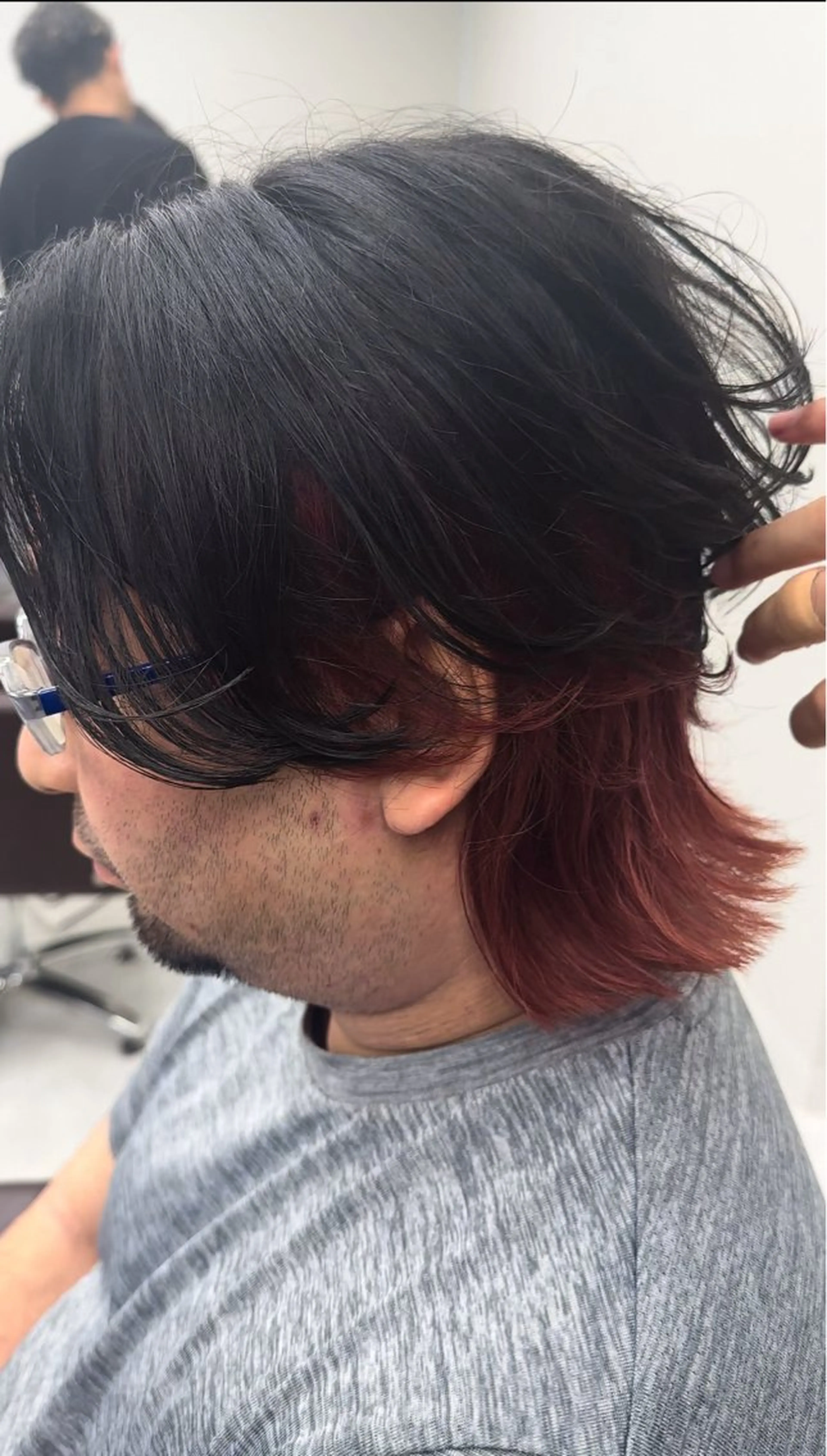 ミディアム カラー メンズ カット ヘアカラー ニュアンス/フェザー /ウルフ/伶馬のヘアスタイル