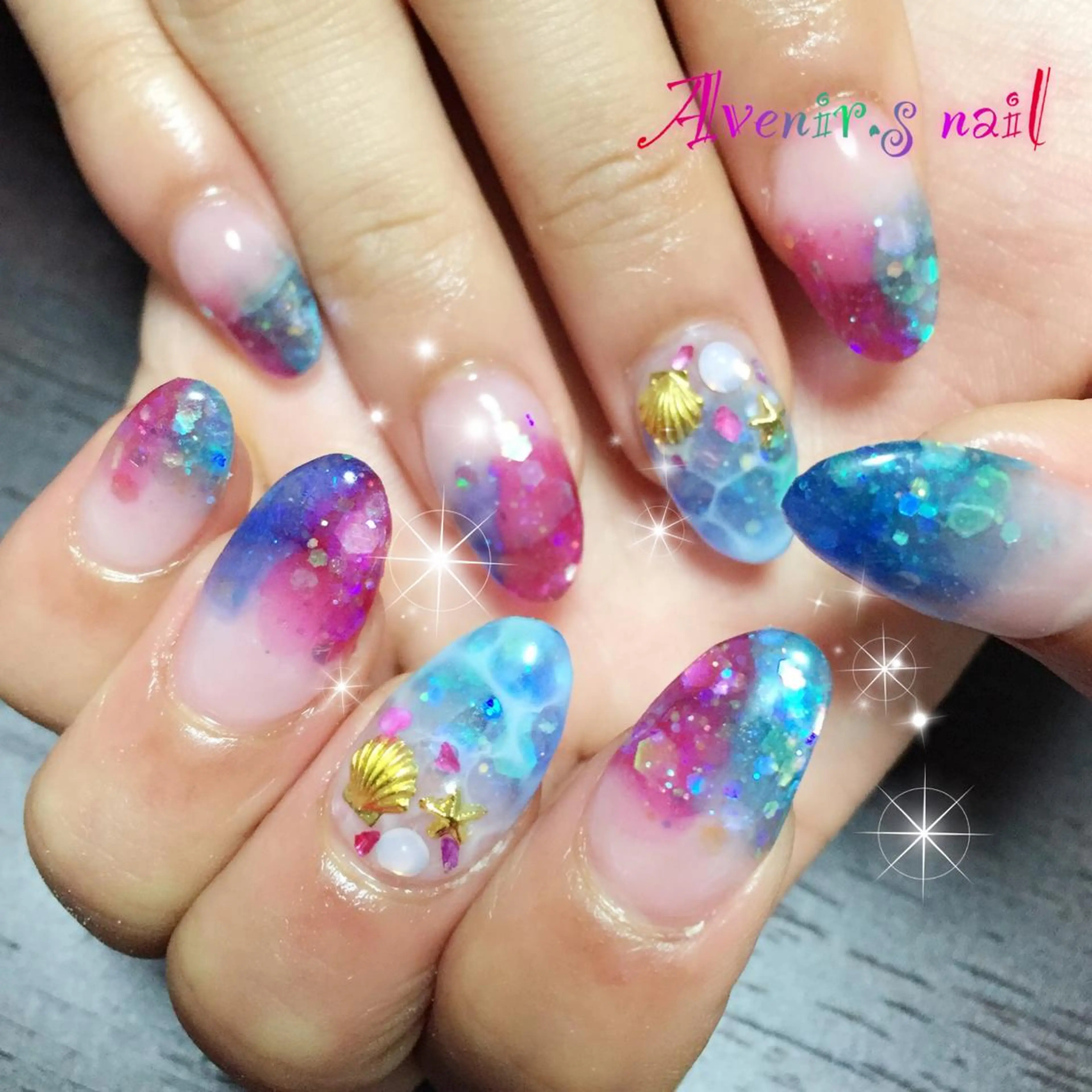 ネイル グラデーション スカルプネイル Home Salon Avenir.のネイルデザイン