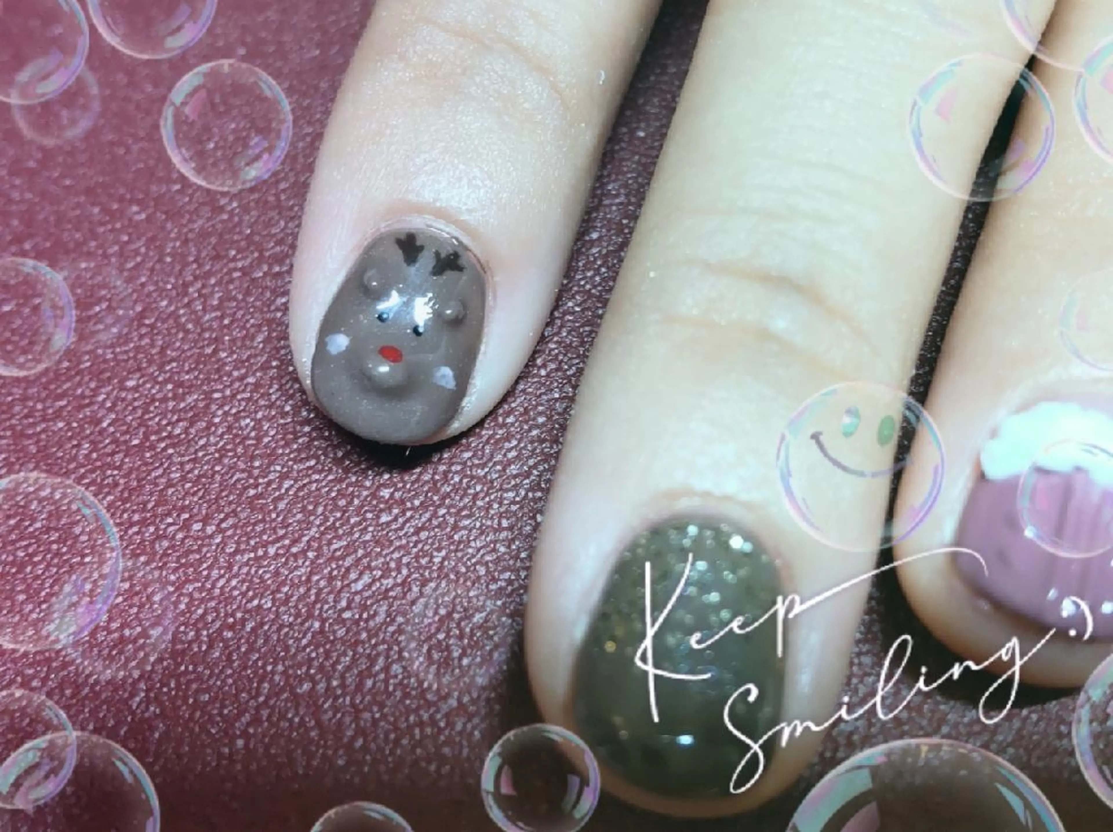 ネイル ショート クリスマス ニュアンスネイル 冬ネイル クリスマス ハンドネイル T&A nailのネイルデザイン