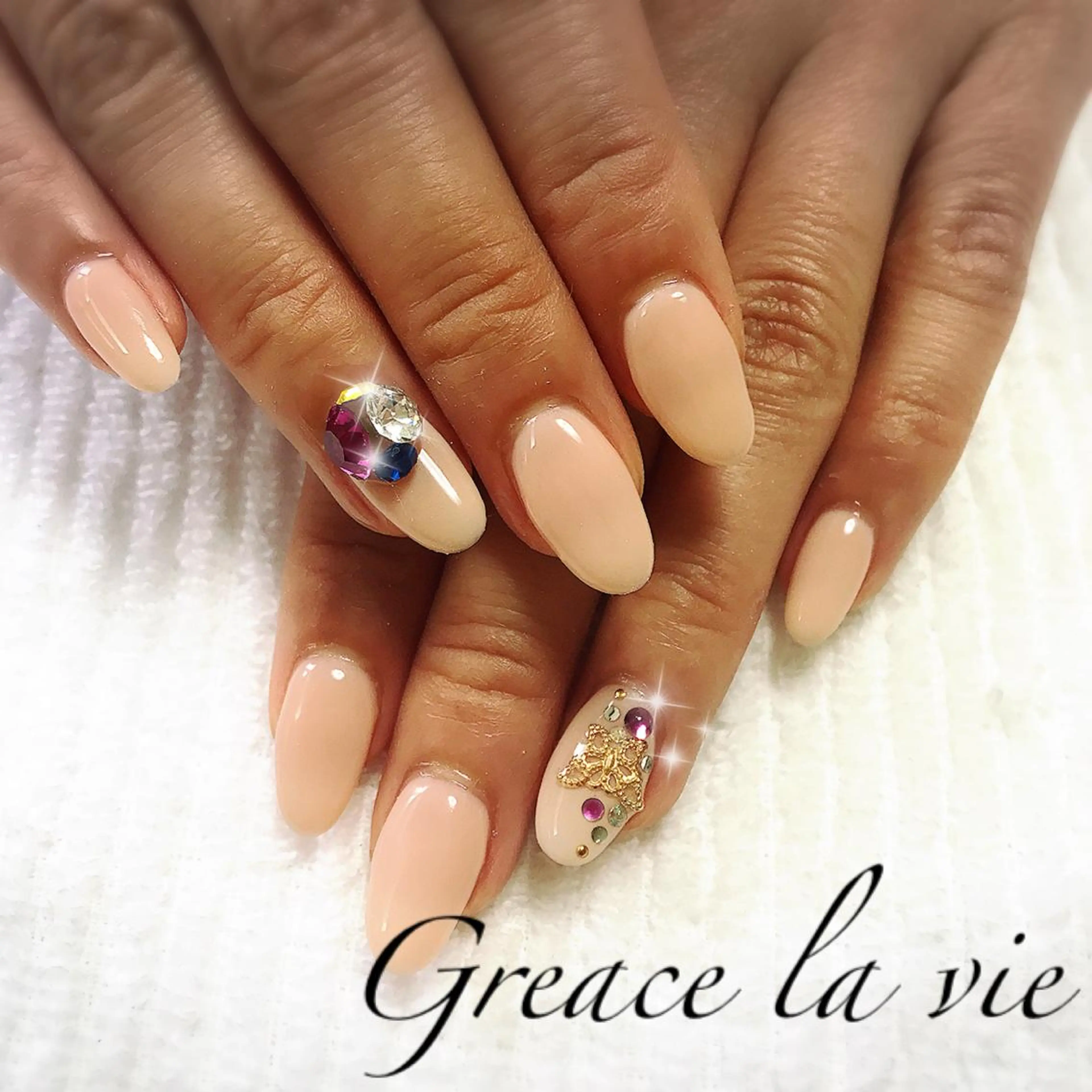 セミロング カラー パーマ キッズ ネイル マツエク・マツパ Greace la vie所属・Greace  la vieのネイルデザイン