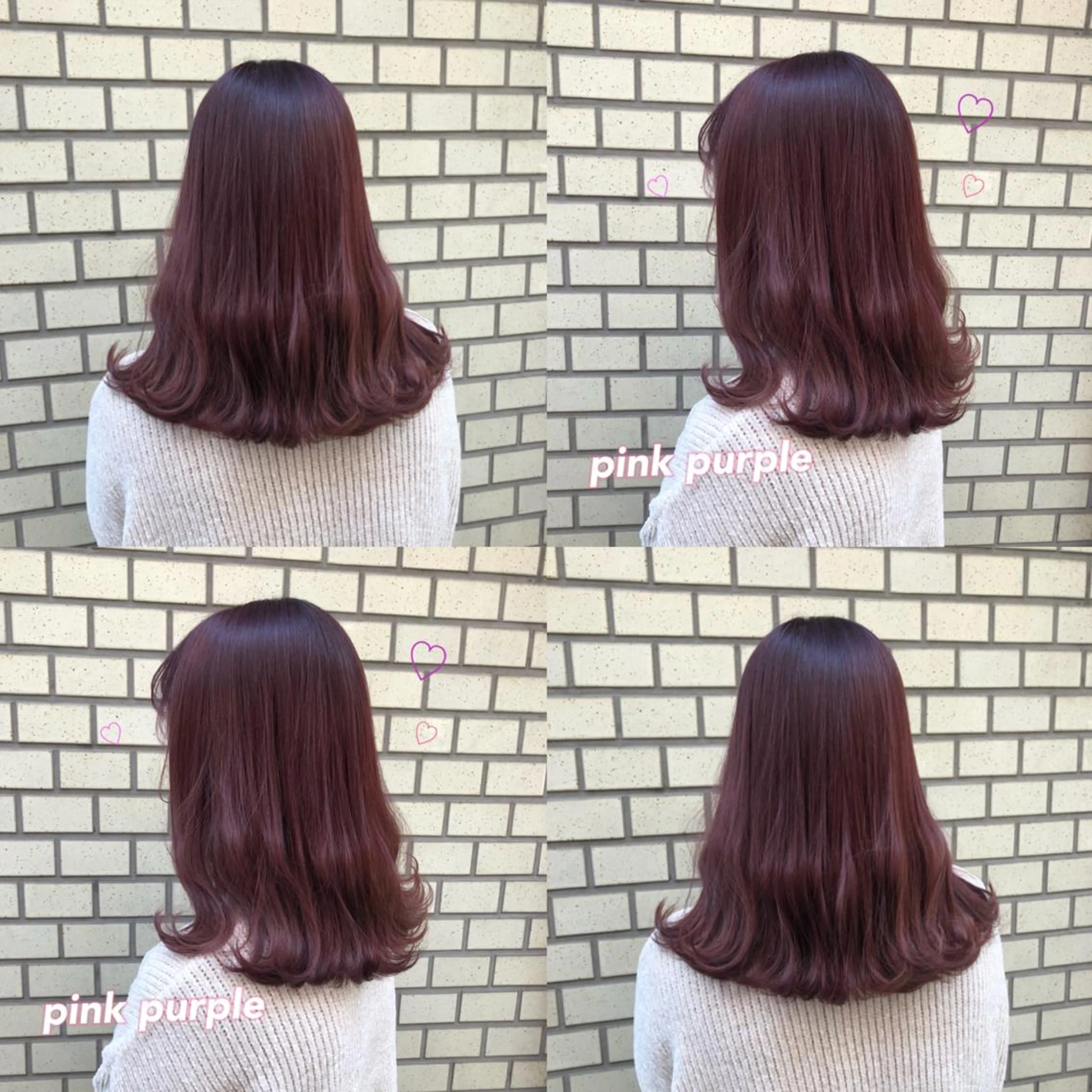 ミディアム カラー ブリーチ ピンクカラー ピンクパープル パープルカラー 韓国ヘア得意❤︎森澤 悠佳のヘアスタイル