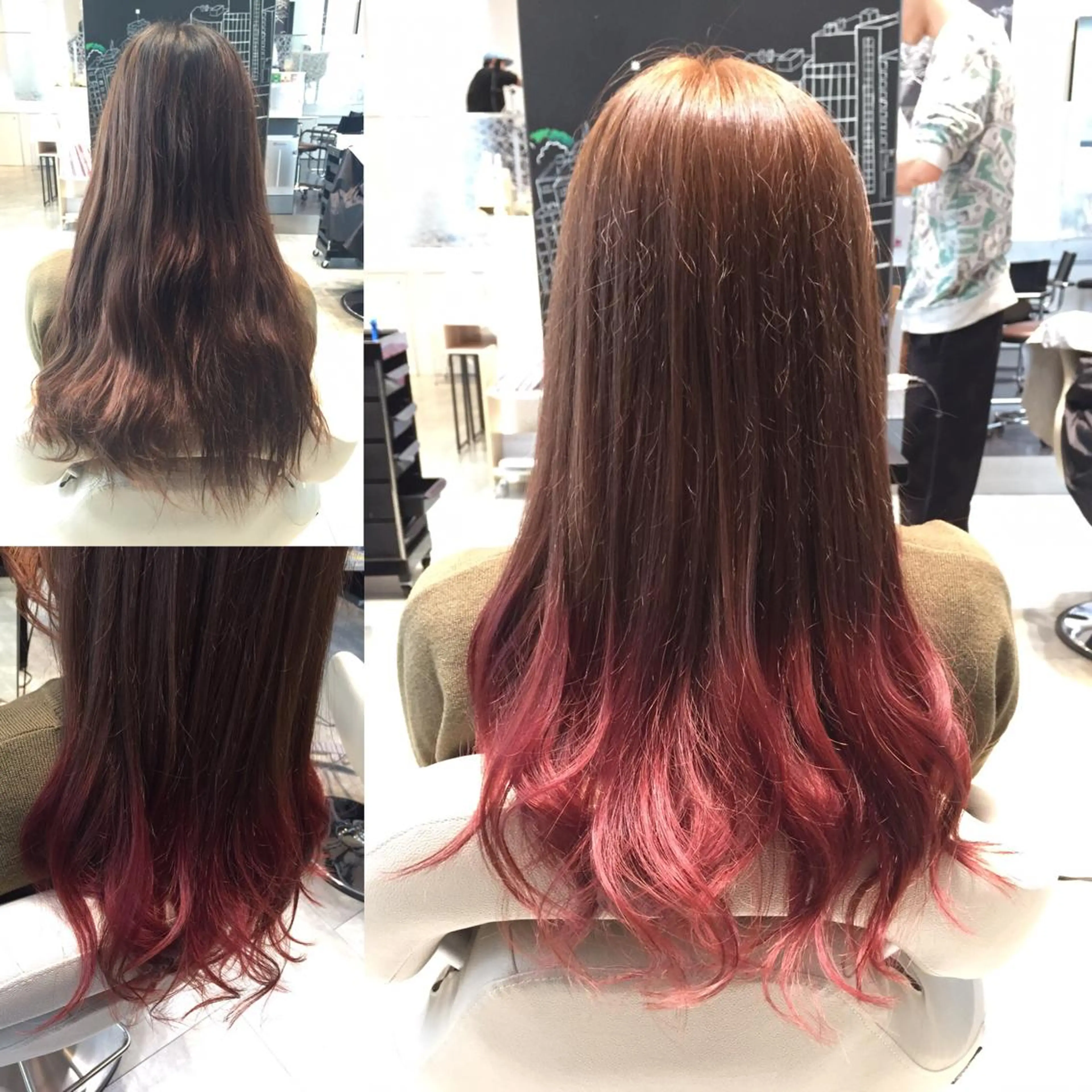 ミディアム セミロング ロング カラー グラデーションカラー Re:ta KANZOのヘアスタイル