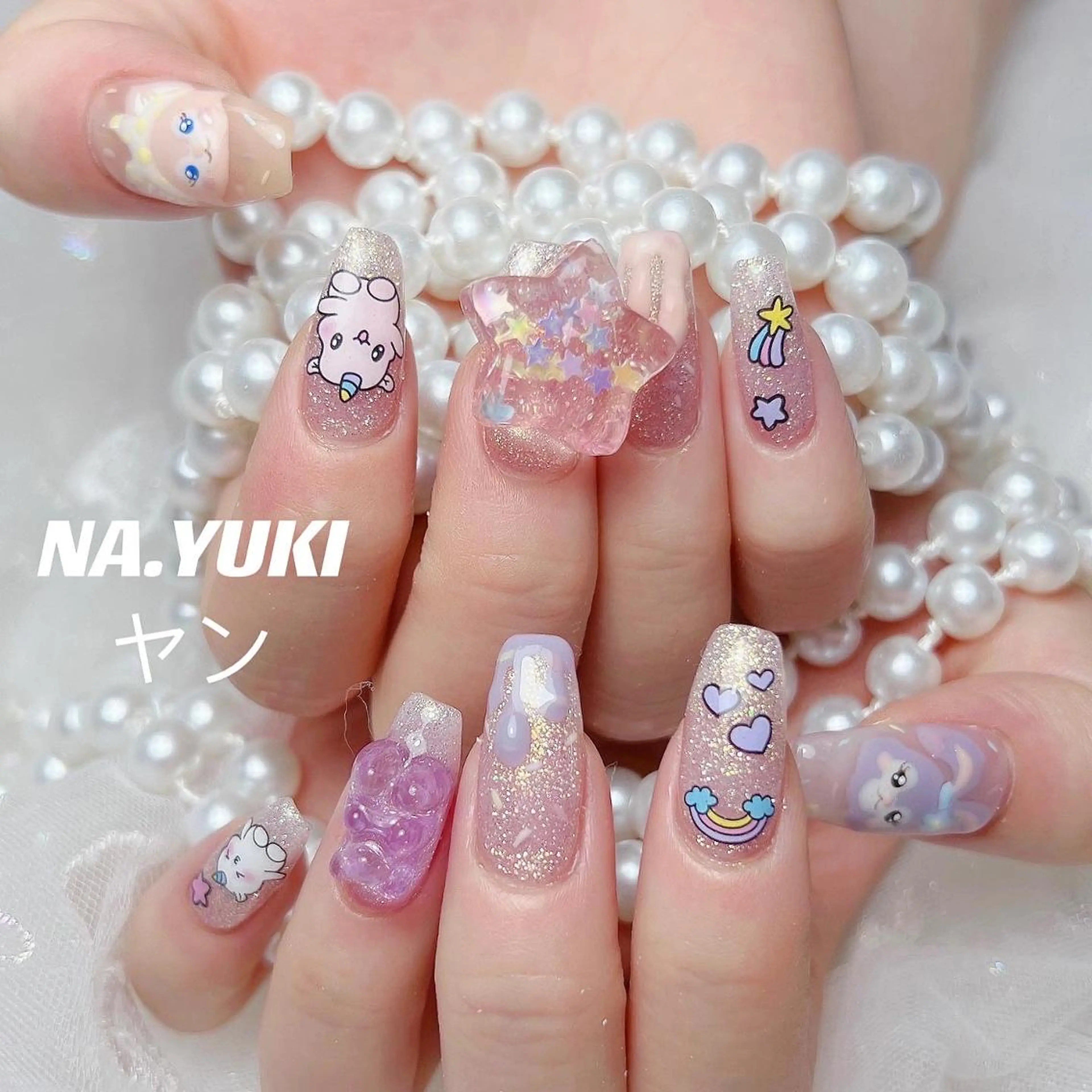 ネイル ロング キッズ ヘアアレンジ マツエク・マツパ 🎀 moo～ 🎀のネイルデザイン