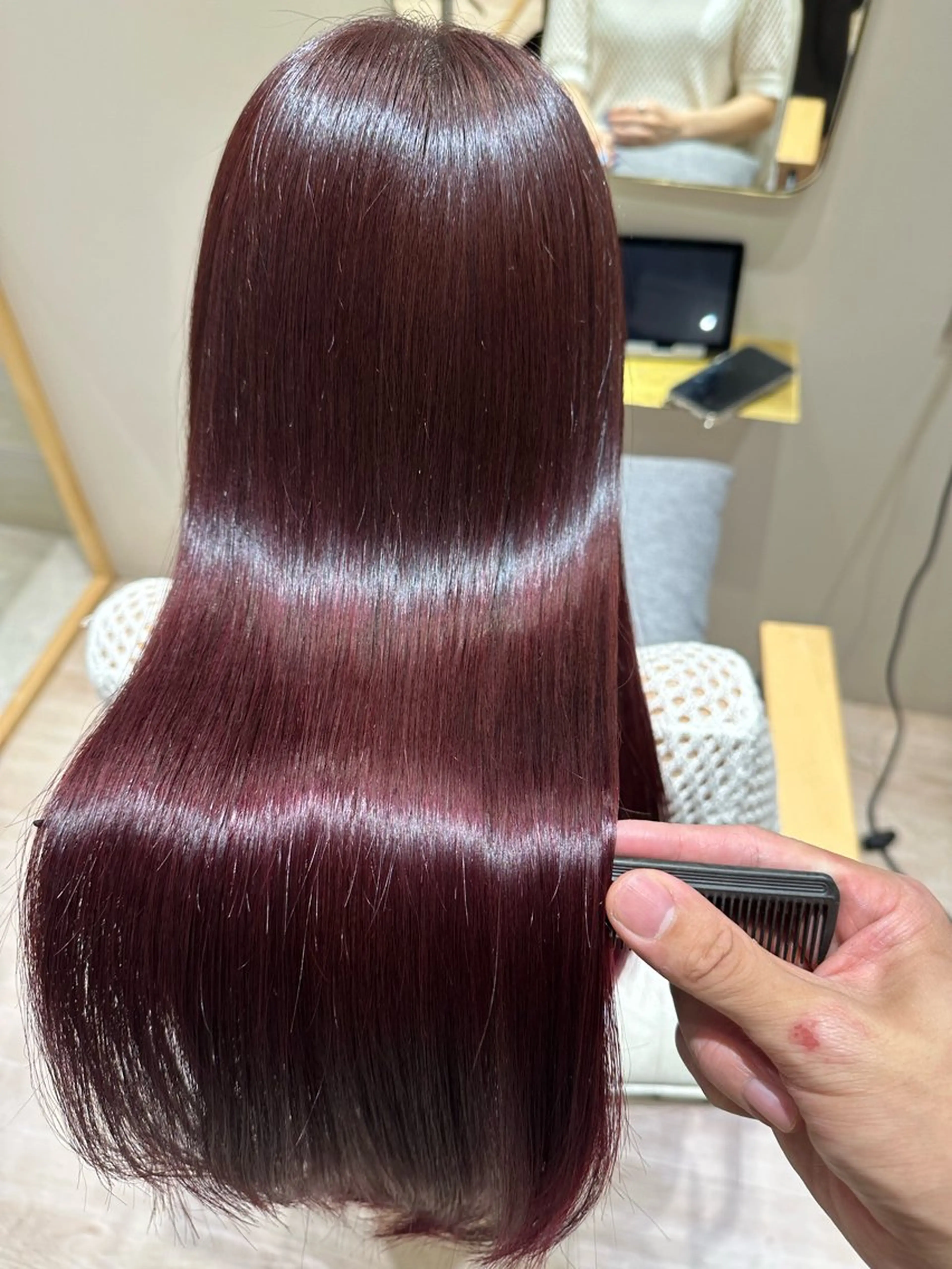 ミディアム カラー ブリーチ ラベンダーカラー ブリーチなしカラー ピンクカラー ピンクラベンダー ヘアカラー トリートメント シムラ カイゲンのヘアスタイル