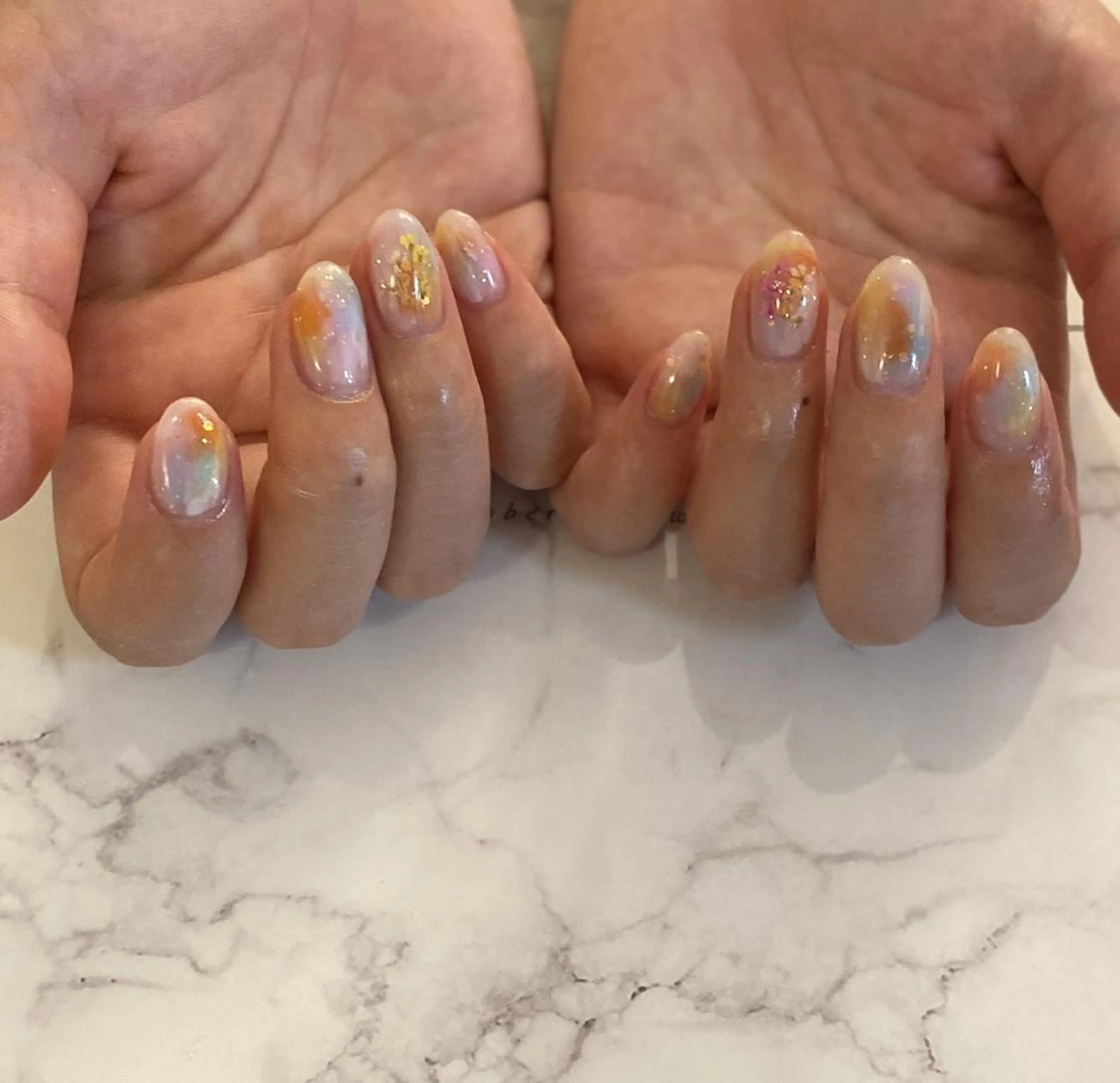 ショート カラー パーマ ヘアアレンジ メンズ アイブロウ マツエク・マツパ ネイル キッズ ease NAIL SALONのネイルデザイン
