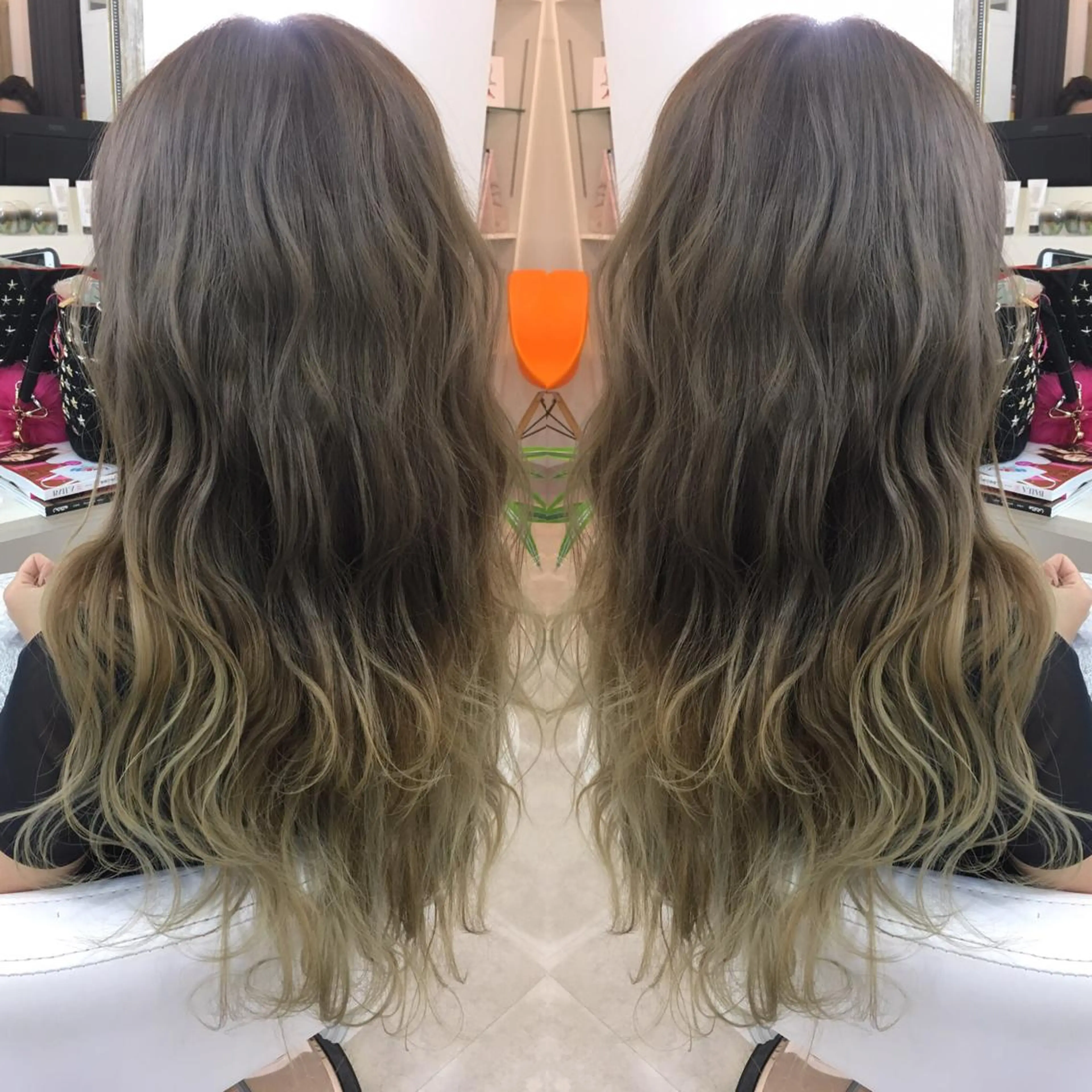 セミロング ロング カラー 髪質改善 中川　翔のヘアスタイル