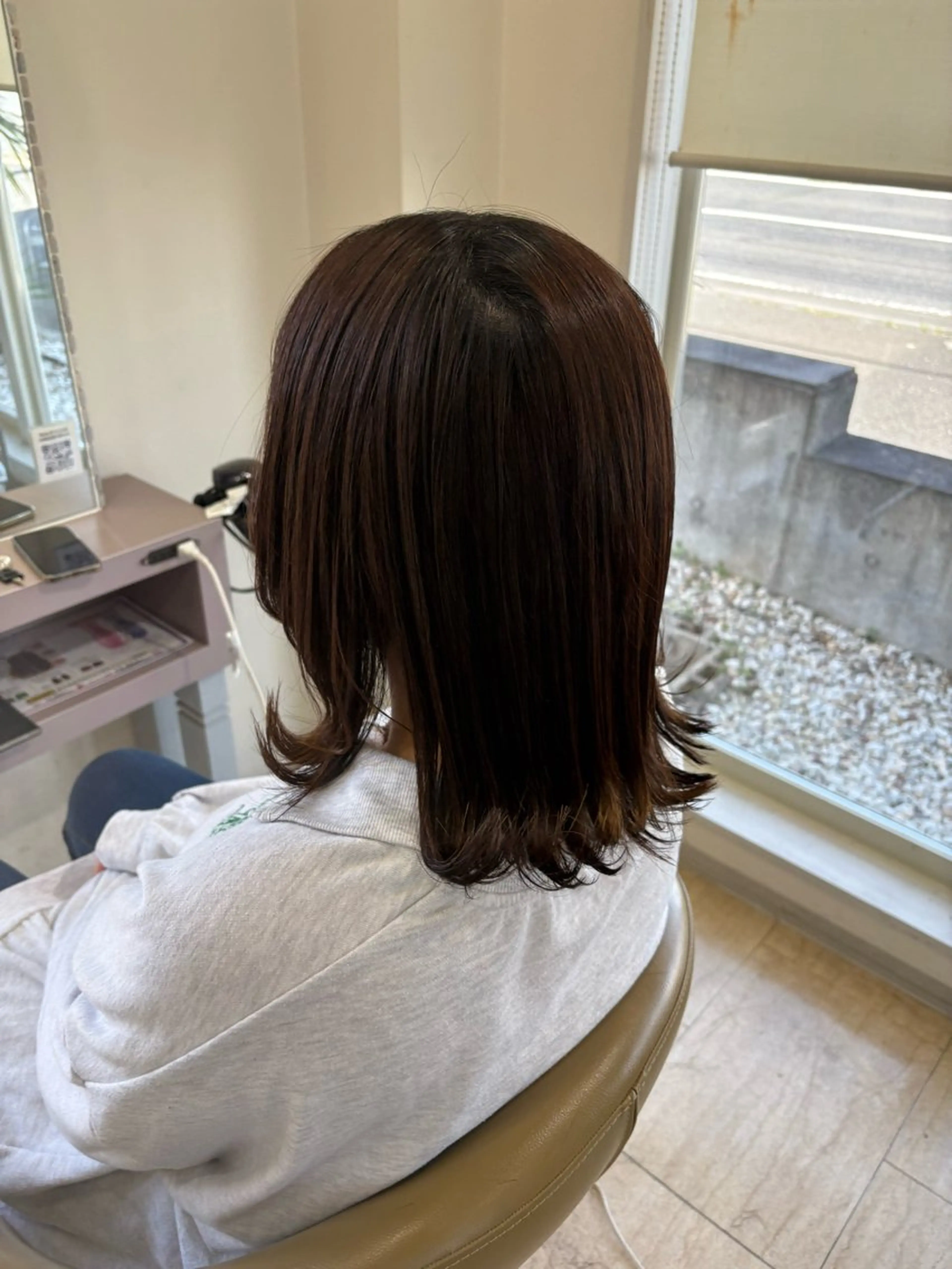 セミロング 縮毛矯正 トリートメント 工藤 彩花のヘアスタイル