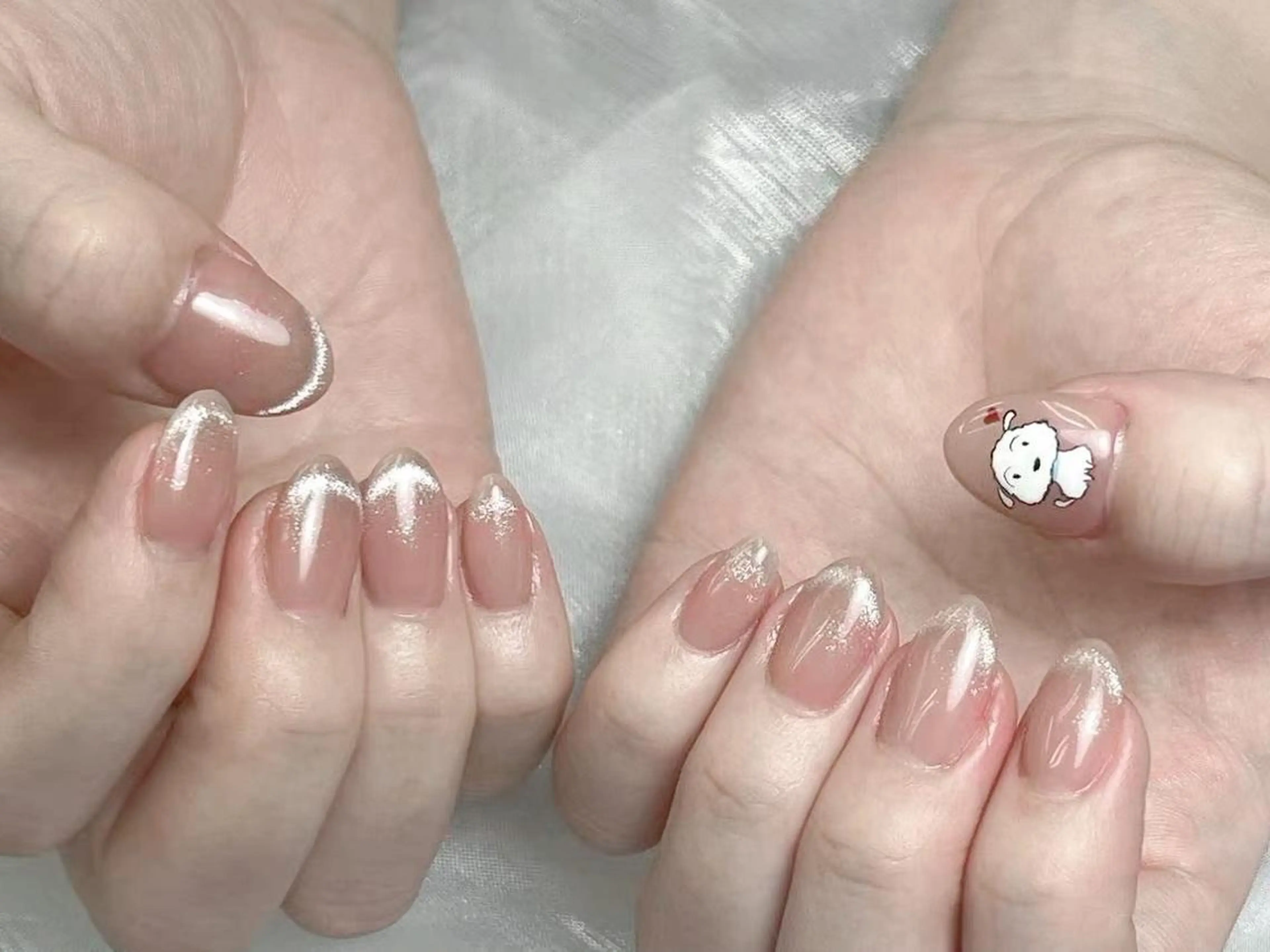 メンズ ネイル メンズ韓国風 アートネイル フレンチネイル ジェルネイル キラキラネイル Bloom kabukiのネイルデザイン