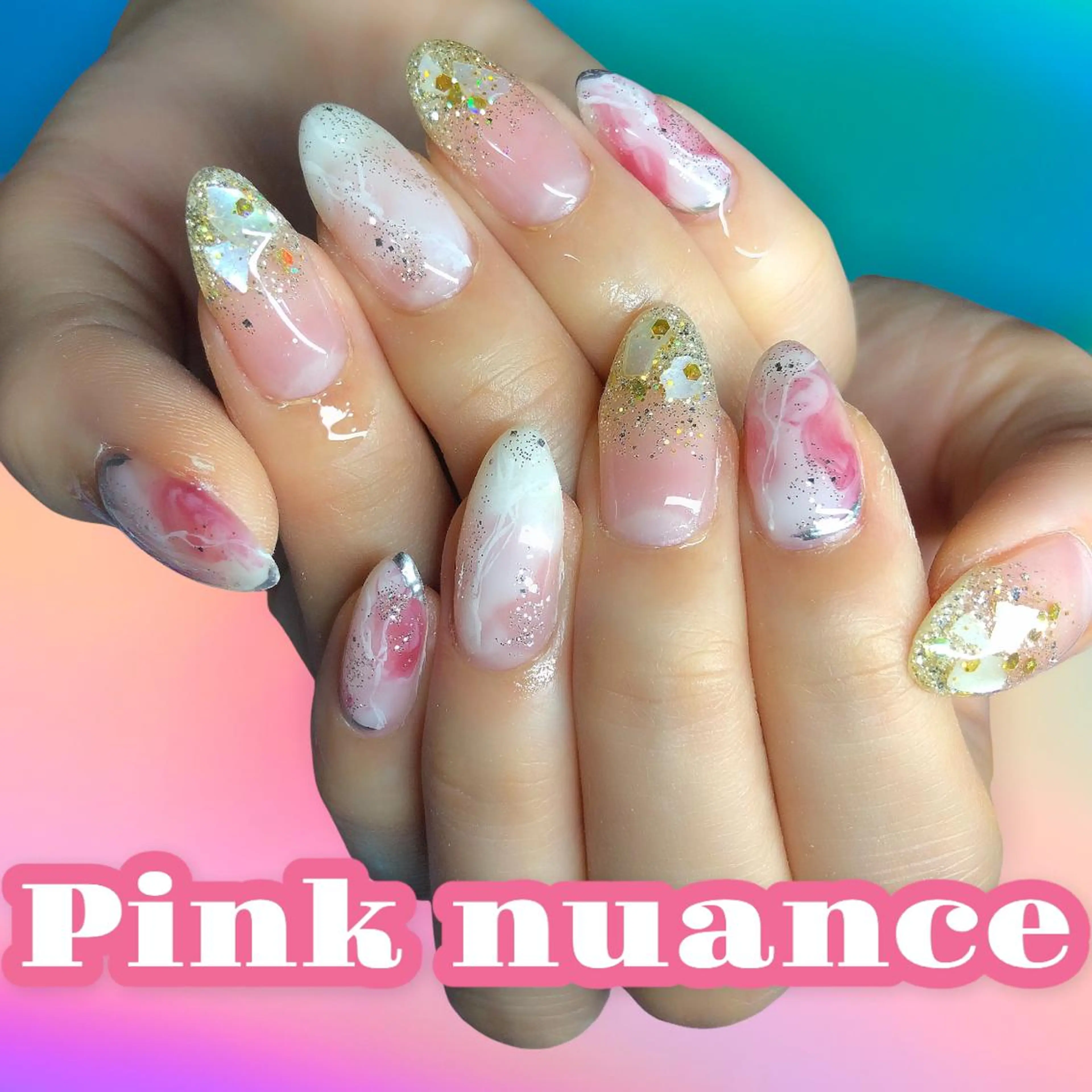 ネイル ニュアンスネイル ピンク ハンドネイル 【Yappy🌈】 💖P-tanaのネイルデザイン