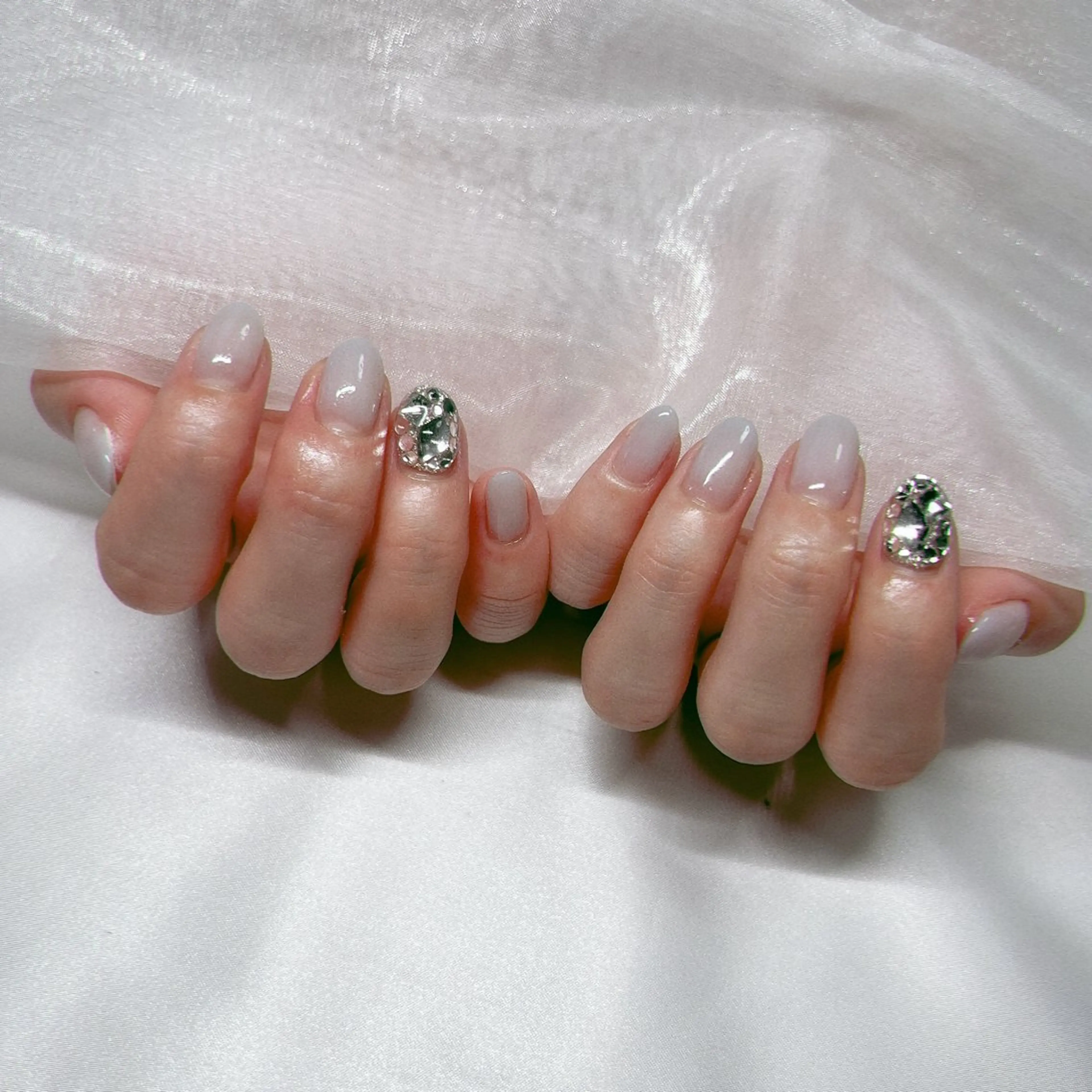 ネイル ジェルネイル 韓国ネイル ラメ(グリッター) マグネットネイル ミラーネイル ハンドネイル -nail salon-Reward所属・nail salon Rewardのネイルデザイン