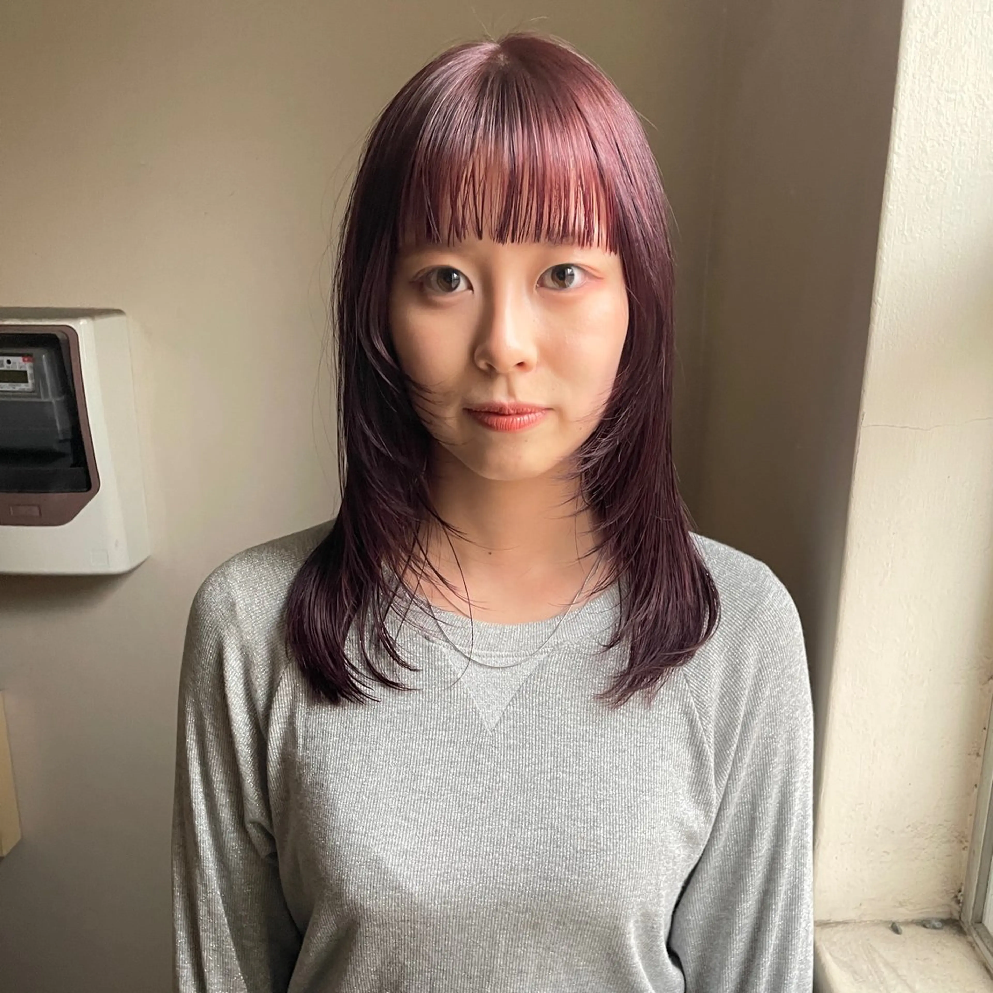 セミロング カラー 顔周りカット カット ヘアカラー トリートメント 野村矩樂/パーマ /縮毛矯正のヘアスタイル